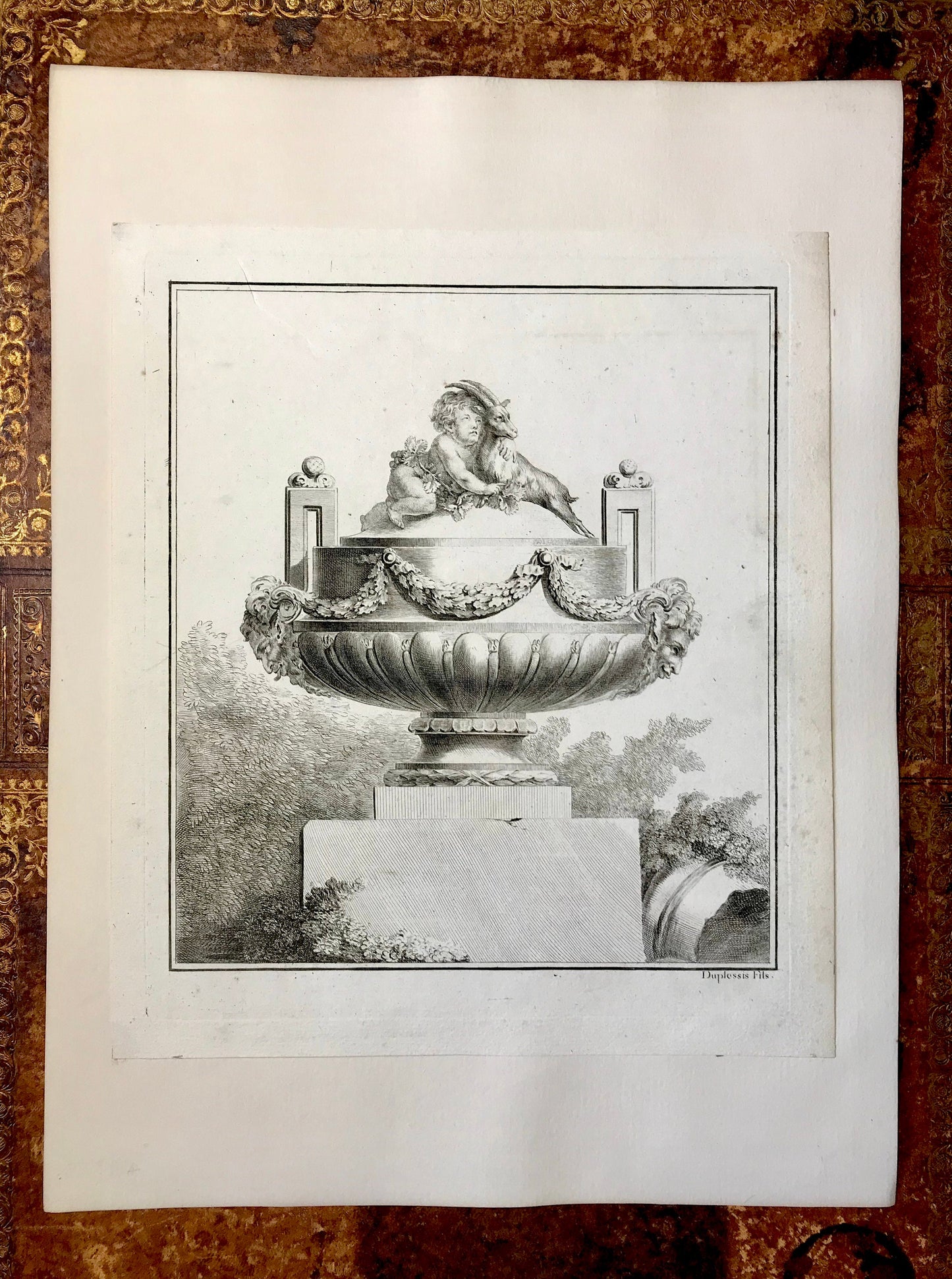 Five antique Engravings. Designs for Vases. Designed by Jean-Claude Duplessis. French. Late 18th Century. Size: 29.5 x 25 cms.