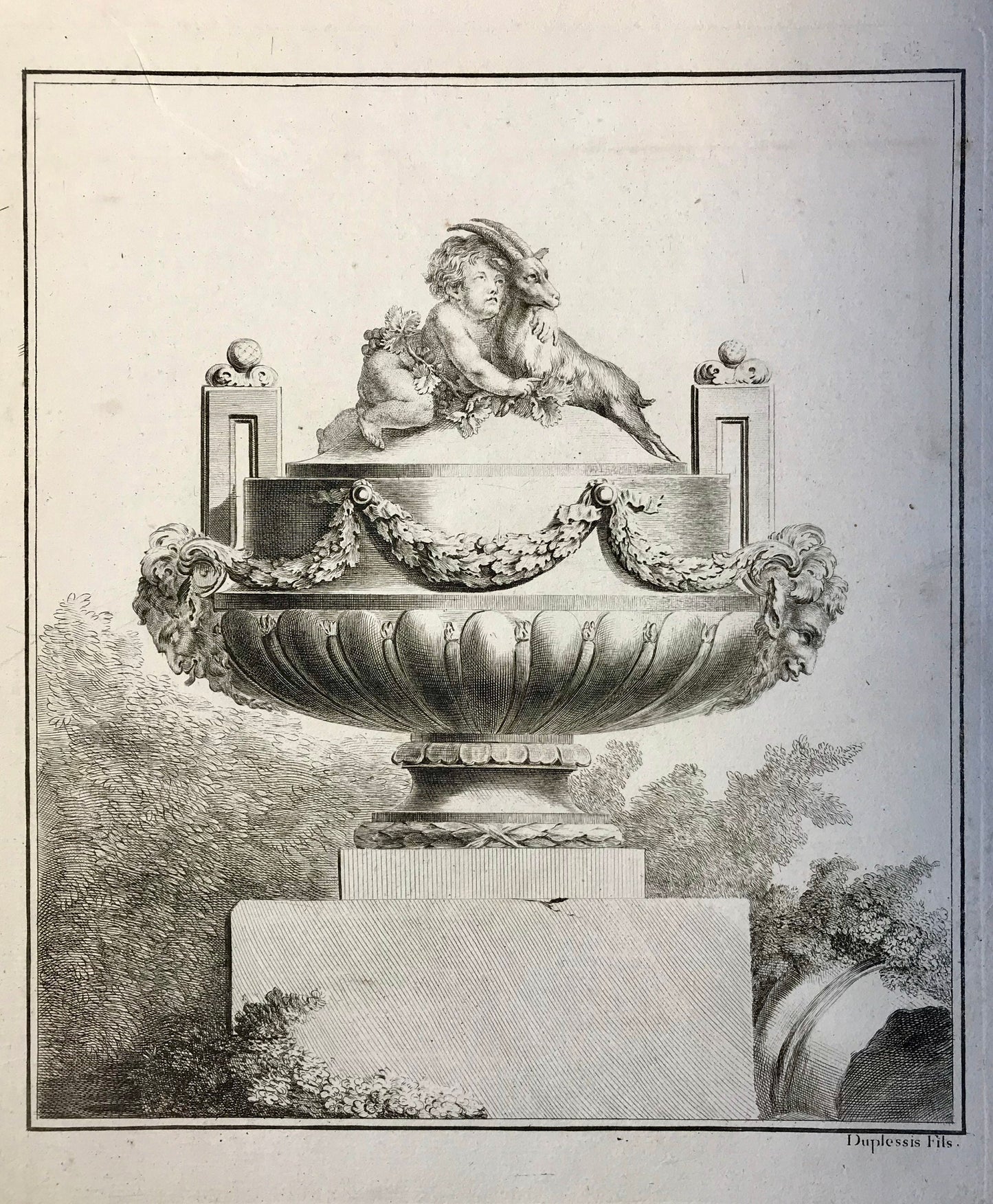 Five antique Engravings. Designs for Vases. Designed by Jean-Claude Duplessis. French. Late 18th Century. Size: 29.5 x 25 cms.
