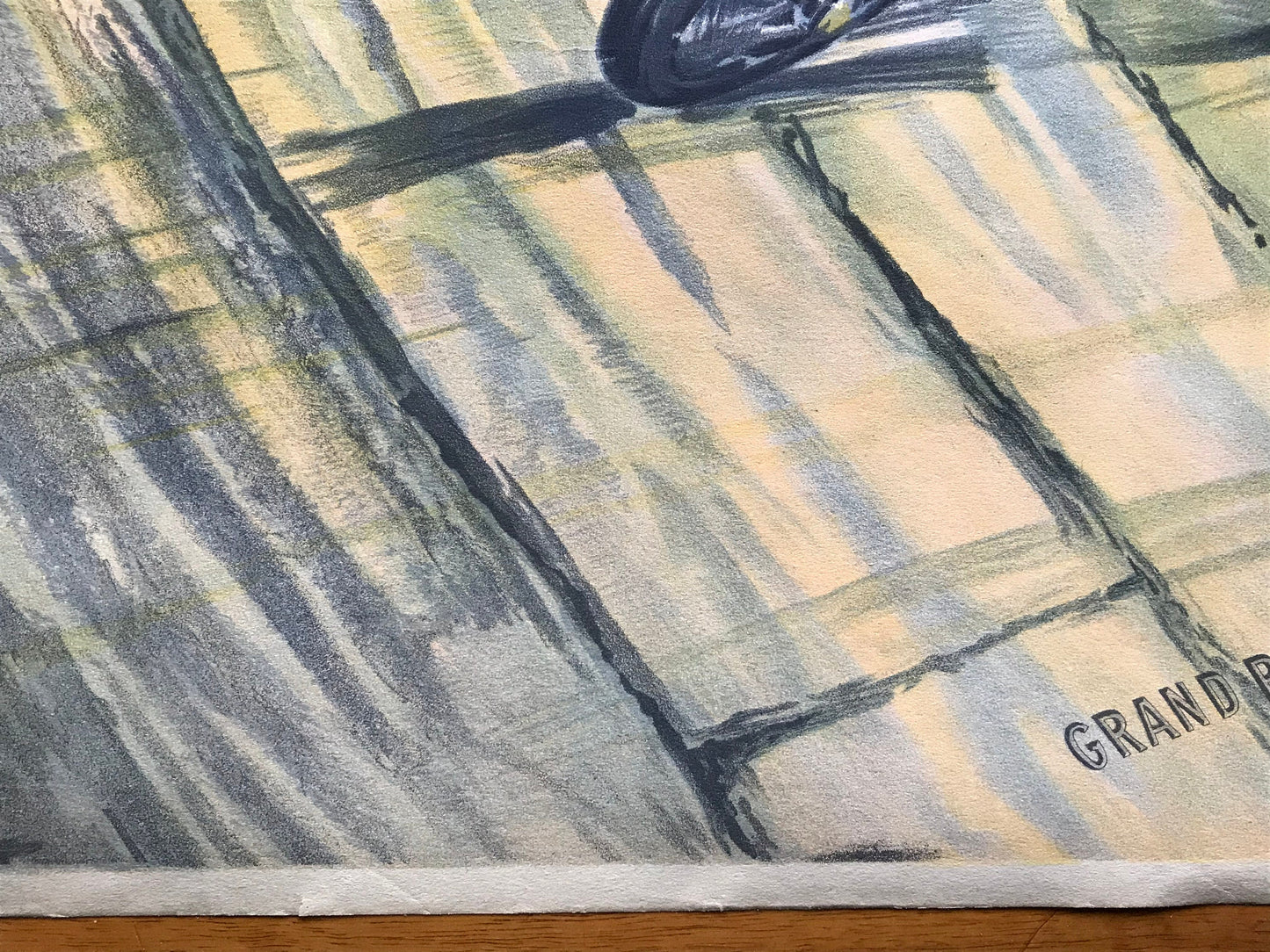 Record du monde de l’heure. Grand prix d’Amerique. Grand Prix de l’ACF 1912 et 1913 sur Peugeot. Original Lithograph by A Boswall. 1913.