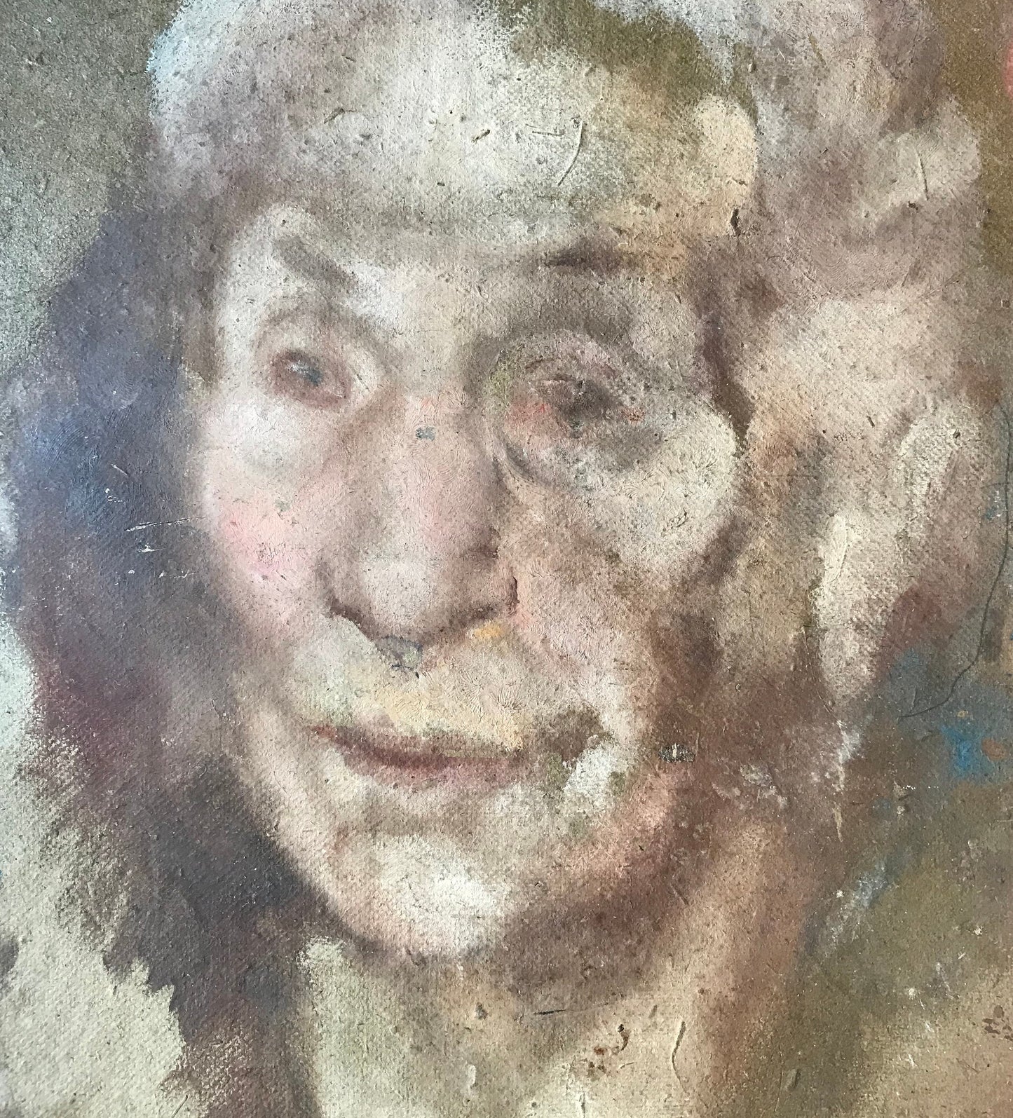Two Portraits by Monique Cras. One of her grandmother and one of her uncle. Oil on board. 38.5 x 28 and 34.5 x 27 cms.