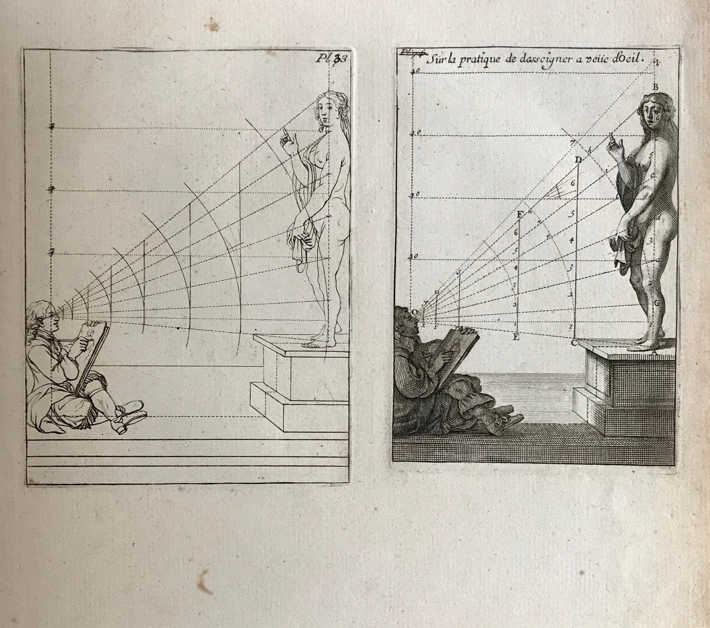 An Engraving from The ‘Nouvelle Methode Pour Apprendre a Dessiner Sans Maitre”. French. 1740. Size 29 x 23 cms.