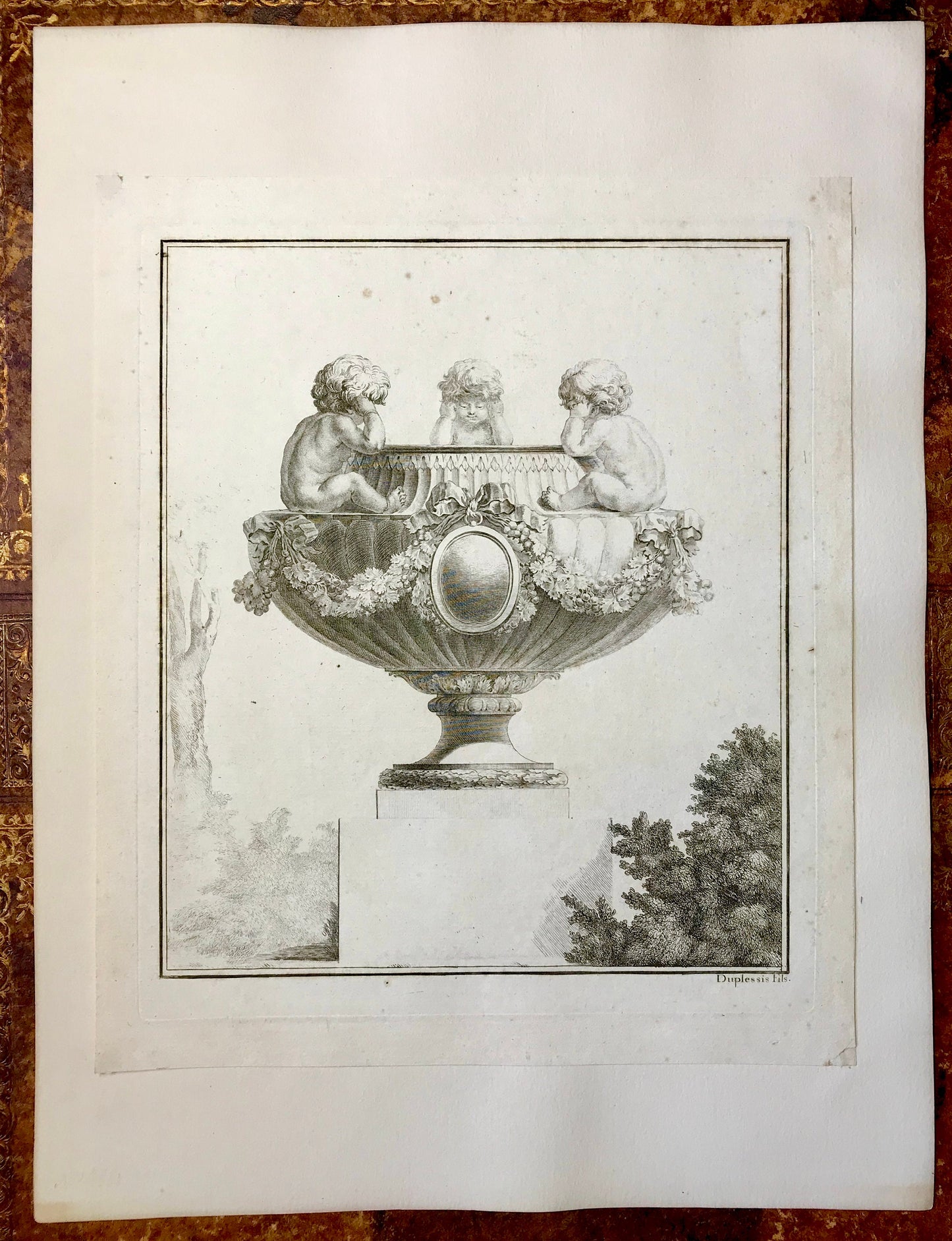 Five antique Engravings. Designs for Vases. Designed by Jean-Claude Duplessis. French. Late 18th Century. Size: 29.5 x 25 cms.