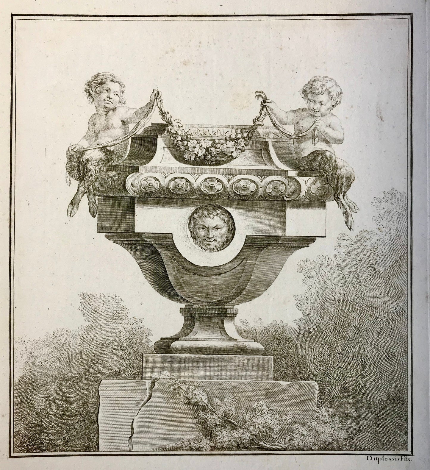 Five antique Engravings. Designs for Vases. Designed by Jean-Claude Duplessis. French. Late 18th Century. Size: 29.5 x 25 cms.