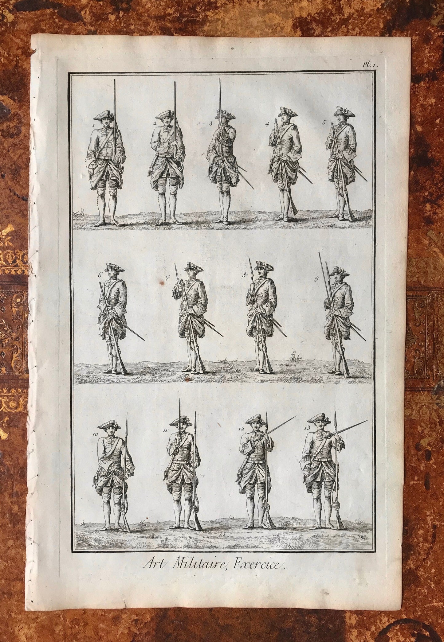 Art Militaire. 38 Original Engraved Plates Illustrating the Military Arts and Fortifications. Dated 1762. From the Recuil de Planche.