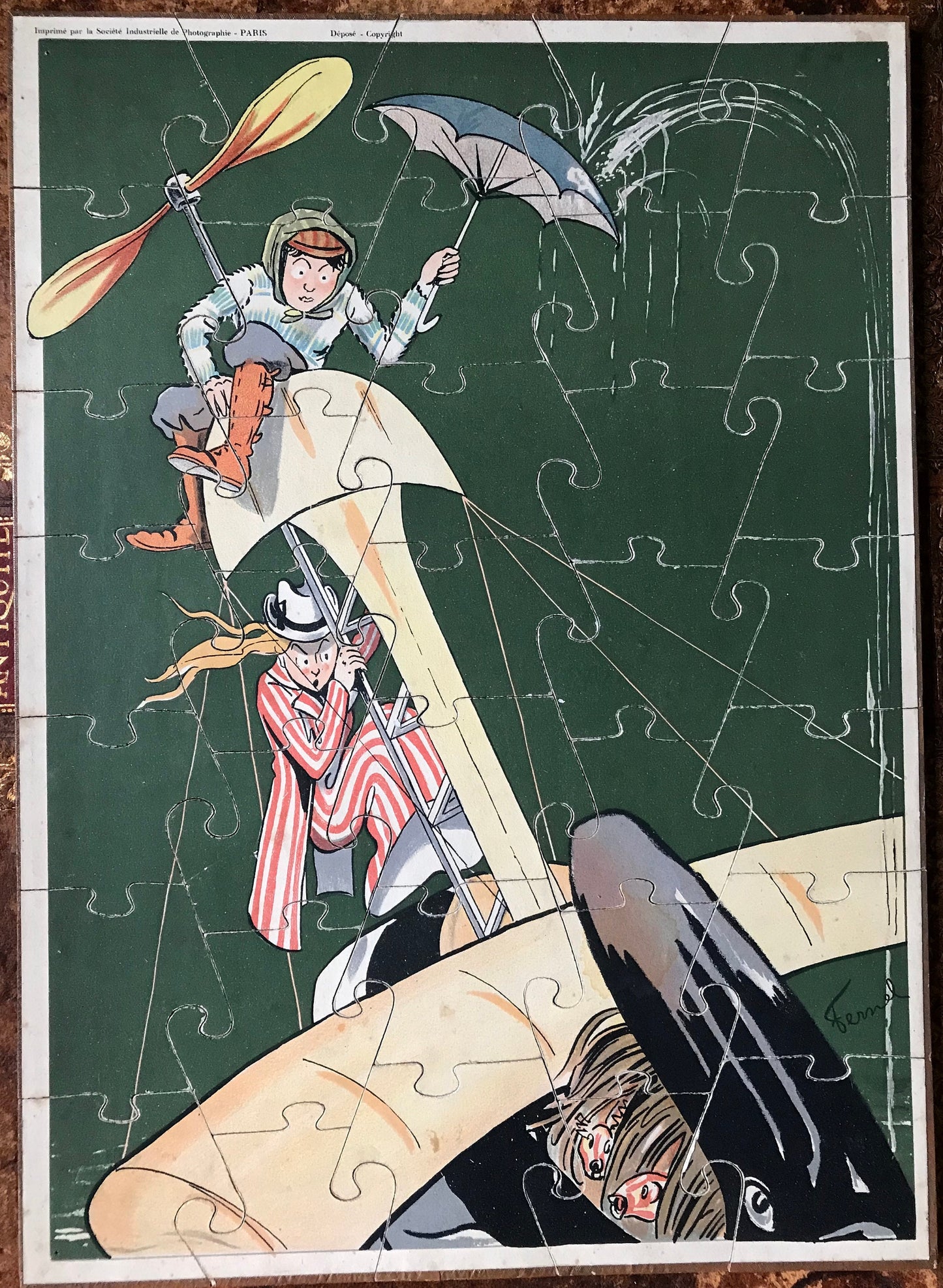 Aviation. Jeu de Patience. Mr Bob et Son Rataplan no 1. A Set of 11 Jigsaw Puzzle by Fernel .