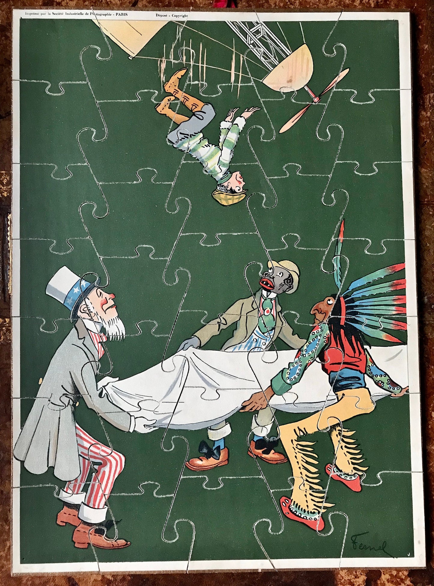 Aviation. Jeu de Patience. Mr Bob et Son Rataplan no 1. A Set of 11 Jigsaw Puzzle by Fernel .
