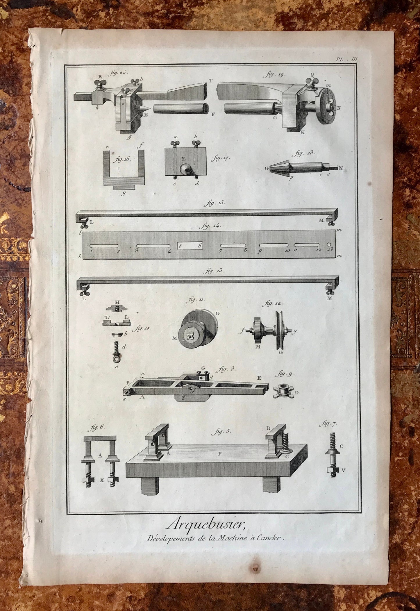 Arquebusier. A Set of Six Original Engraved Plates Illustrating the Manufacture of Guns. From the Recuil de Planche Dated 1762.