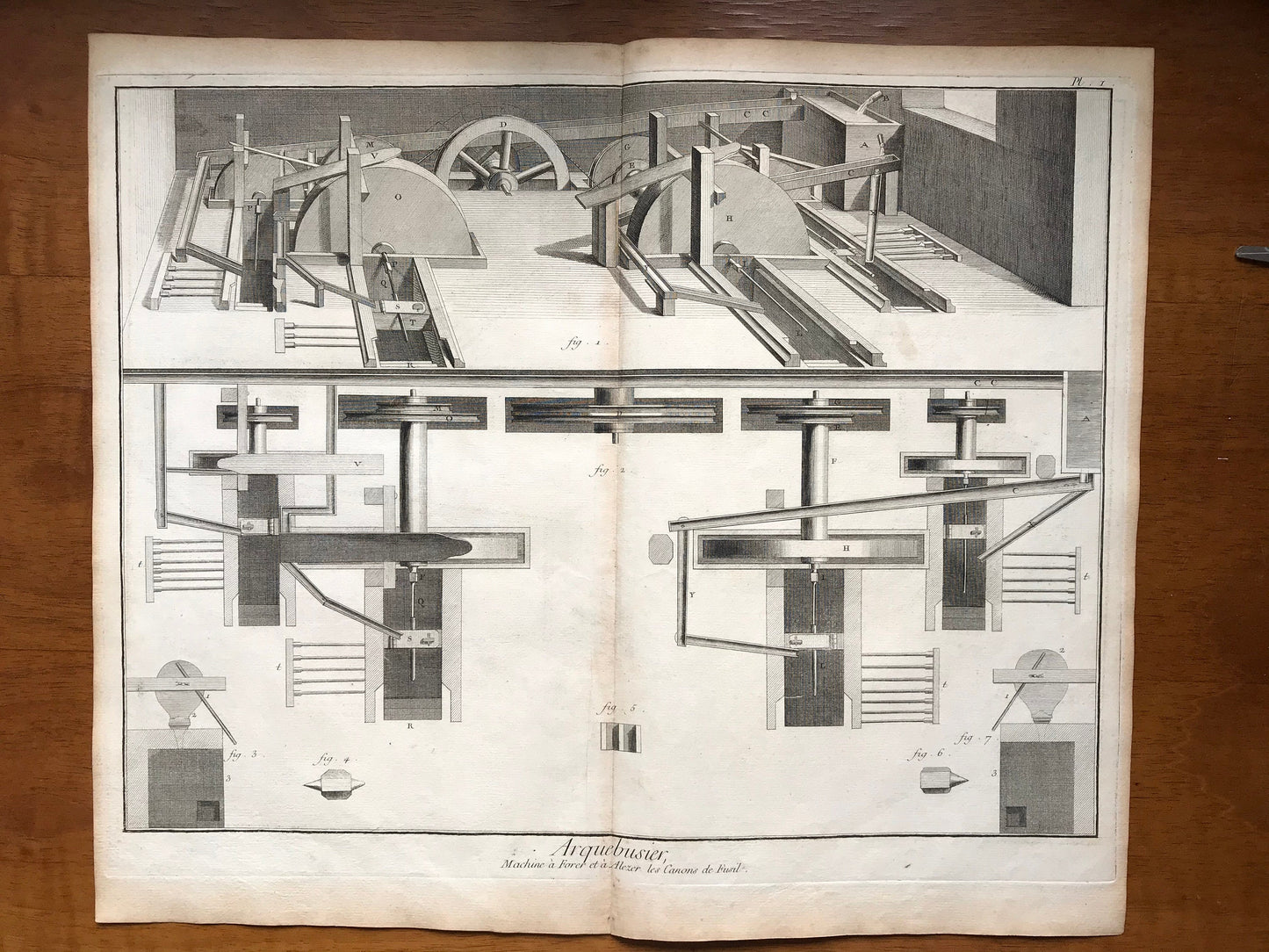 Arquebusier. A Set of Six Original Engraved Plates Illustrating the Manufacture of Guns. From the Recuil de Planche Dated 1762.