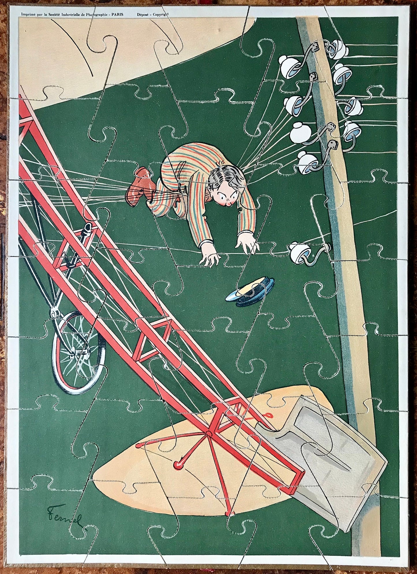 Aviation. Jeu de Patience. Mr Bob et Son Rataplan no 1. A Set of 11 Jigsaw Puzzle by Fernel .