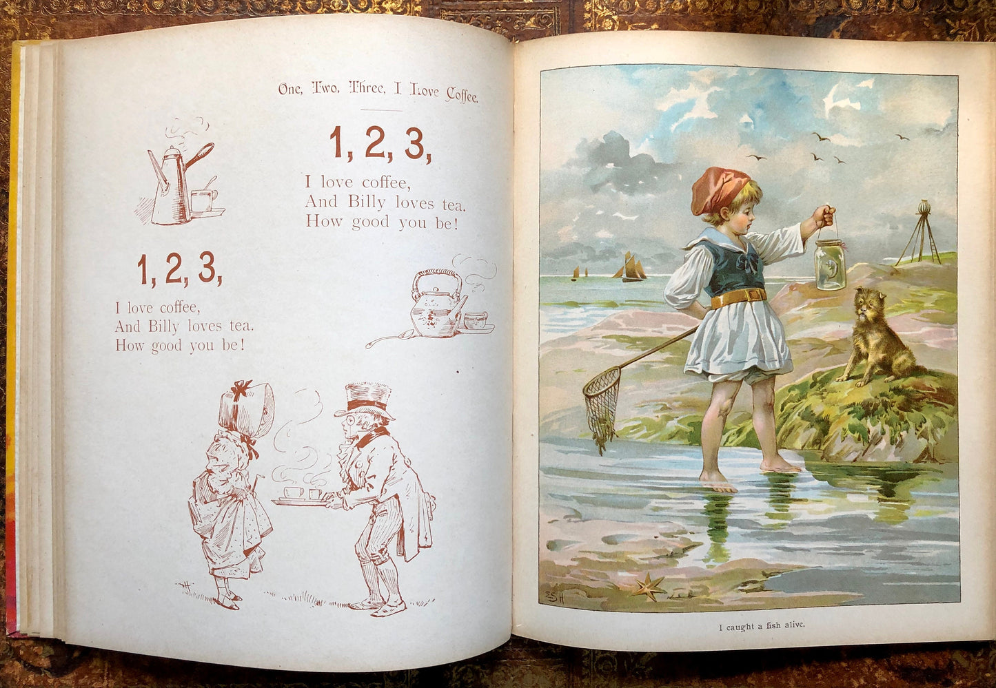 A Book For Little People. Nursery Rhymes and Pictures. Published by Ernest Nister. With 16 Full Page Colour Illustrations. 28 x 24 cms.