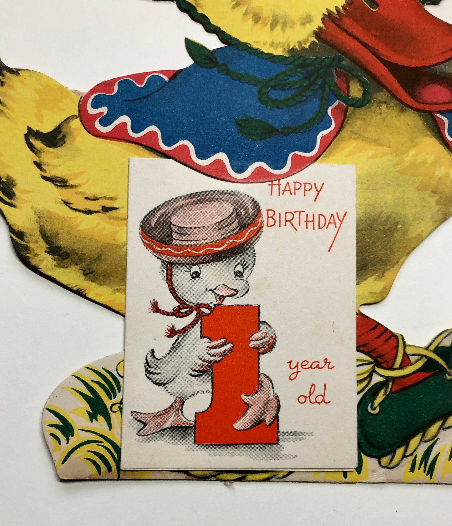 5 Greeting Cards by Raphael Tuck that stand upright. 1950’s Large: Between 23 and 24.5 cms in height. Unused.