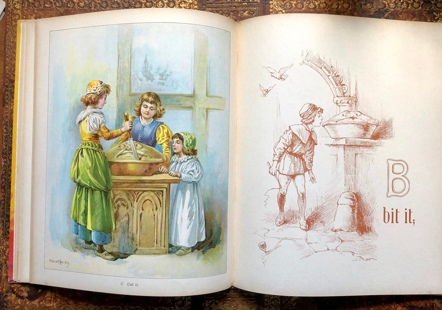 A Book For Little People. Nursery Rhymes and Pictures. Published by Ernest Nister. With 16 Full Page Colour Illustrations. 28 x 24 cms.