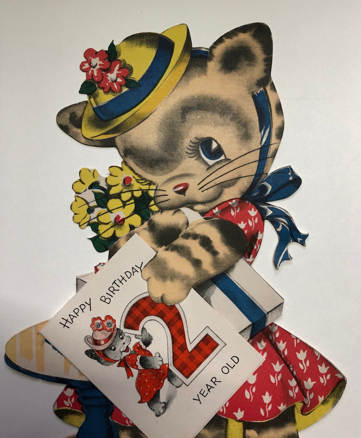 5 Greeting Cards by Raphael Tuck that stand upright. 1950’s Large: Between 23 and 24.5 cms in height. Unused.