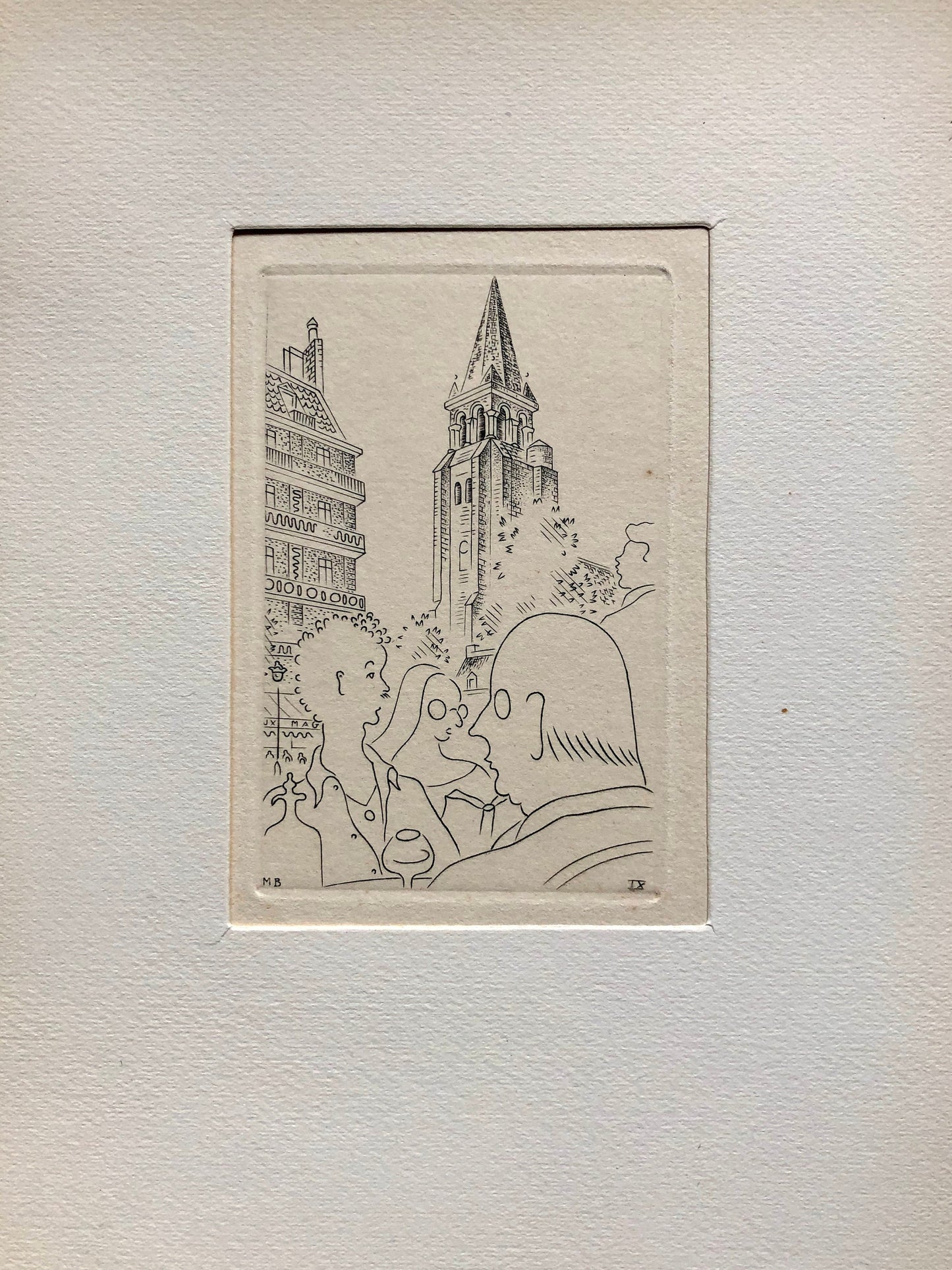 A Set of 8 Original Engravings of Paris. Dating from the 1960’s they Show Iconic Landmarks and Scenes. Signed M. B. Size: 22.5 x 16 cms.
