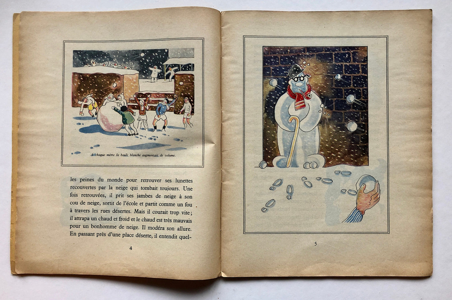 Le Fin des Bonhommes de Neige. Written and illustrated by Pierre Peron. French language. Size: 31 x 24.5 cms.
