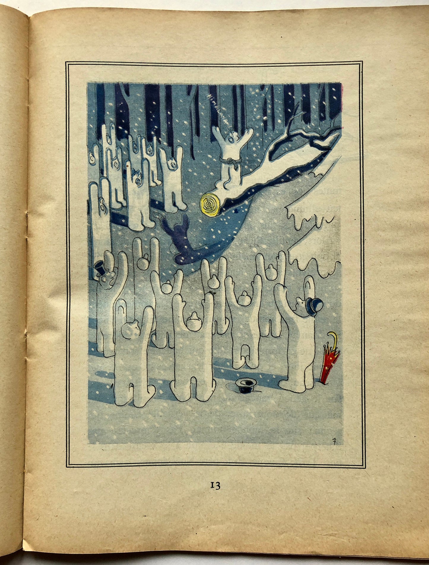 Le Fin des Bonhommes de Neige. Written and illustrated by Pierre Peron. French language. Size: 31 x 24.5 cms.