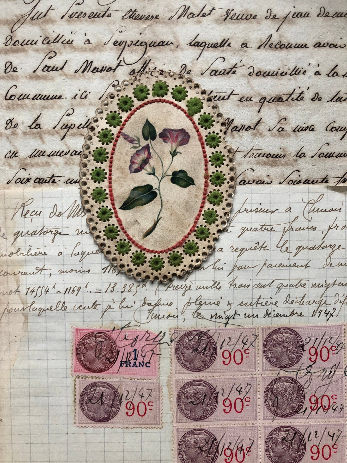 A Generous Quantity of Antique French Papers, Cards and Engravings. 1800’s and 1900’s. For collage and decorative purposes.