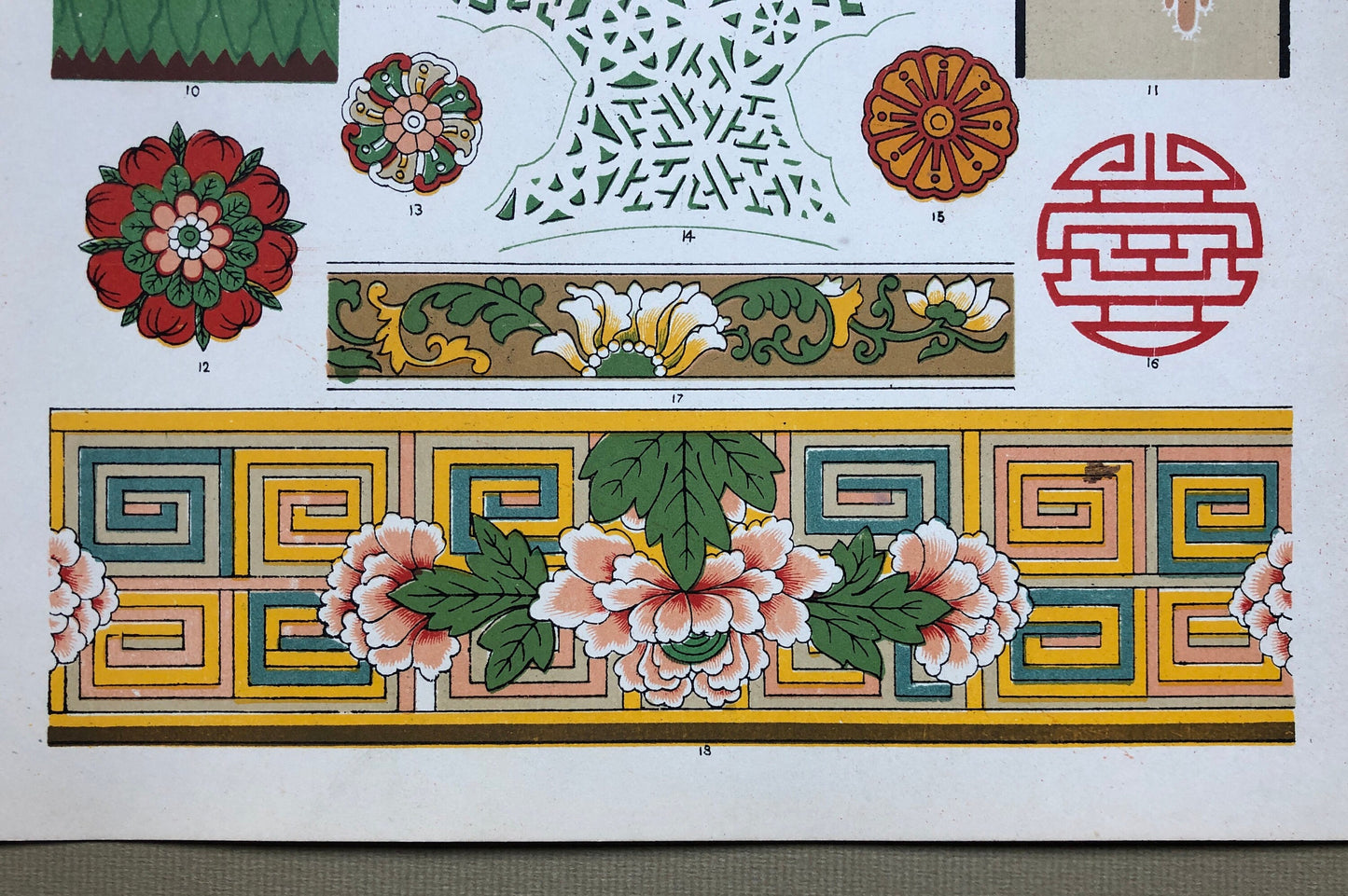 Chinese Ornament. Plates 59, 60, 61 and 62. Four Original Plates From The Grammar of Ornament by Owen Jones (1809-68). 33 x 23 cms.