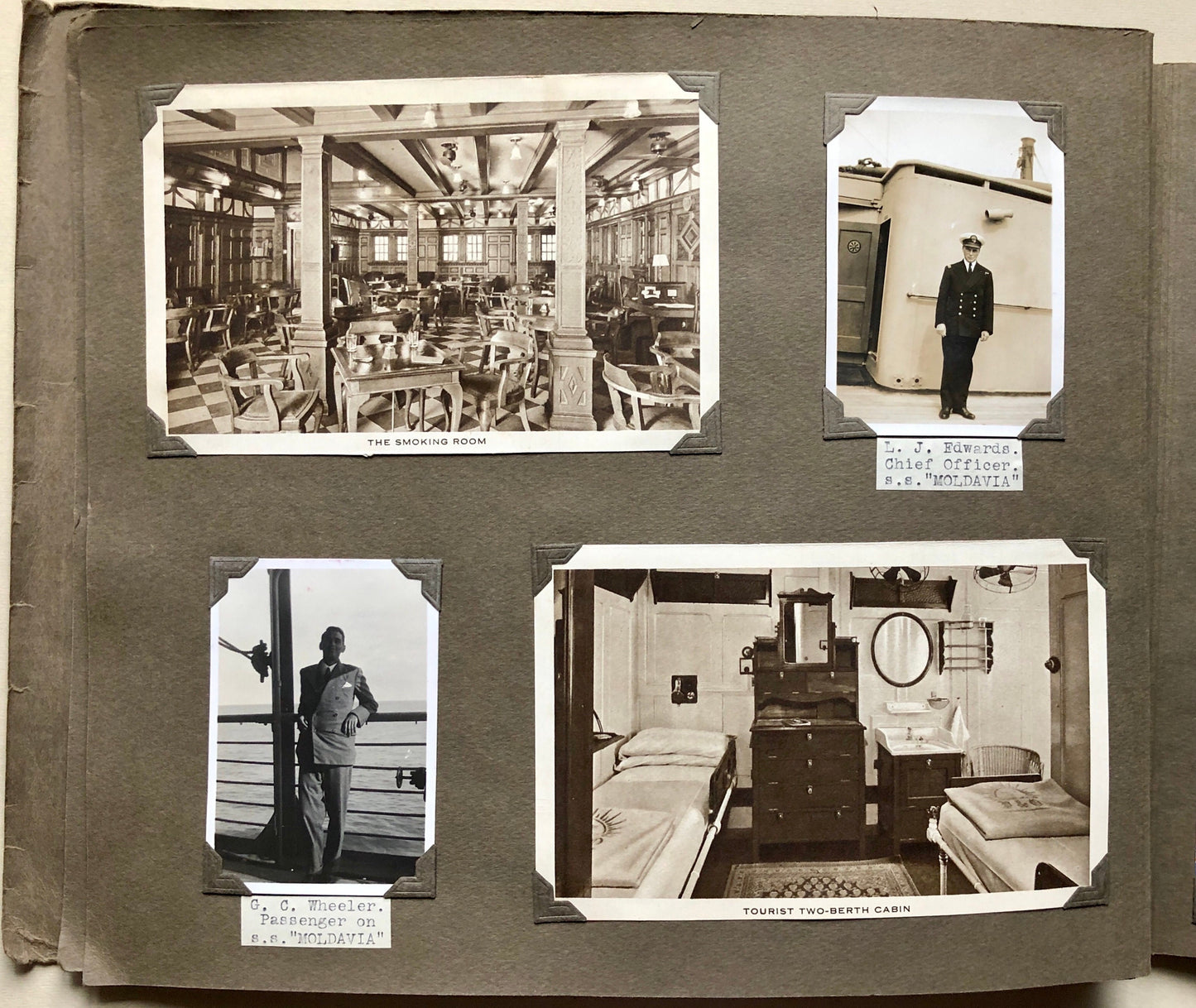 An Souvenir Album of Photographs and Memorabilia from a P & O Cruise Around The Mediterranean on The S.S. Moldovia. Dated August 1933.