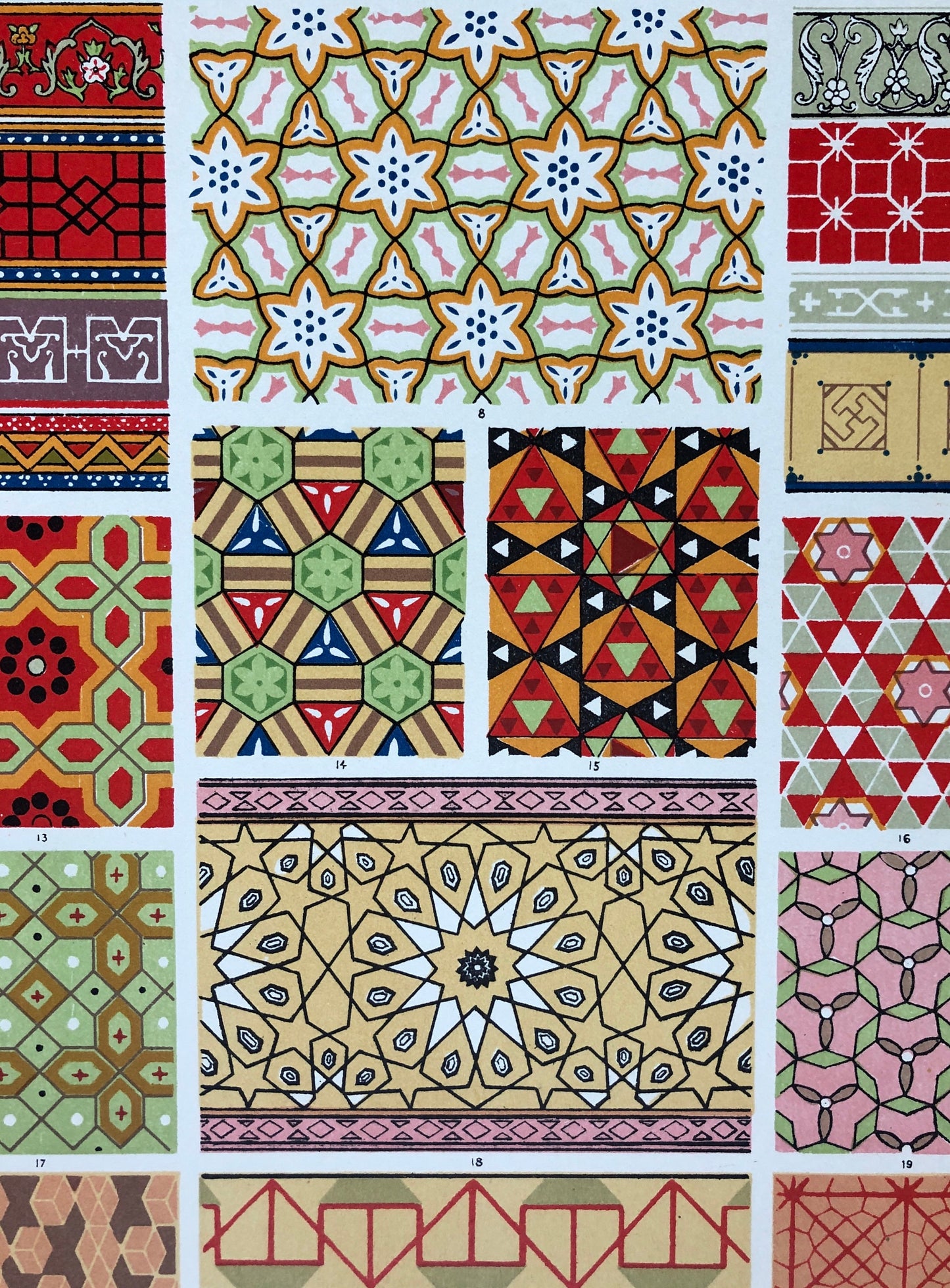 Persian Ornament. Plates 44, 45, 46, 47, 47* and 48. Six Original Plates From The Grammar of Ornament by Owen Jones (1809-68). 33 x 23 cms.
