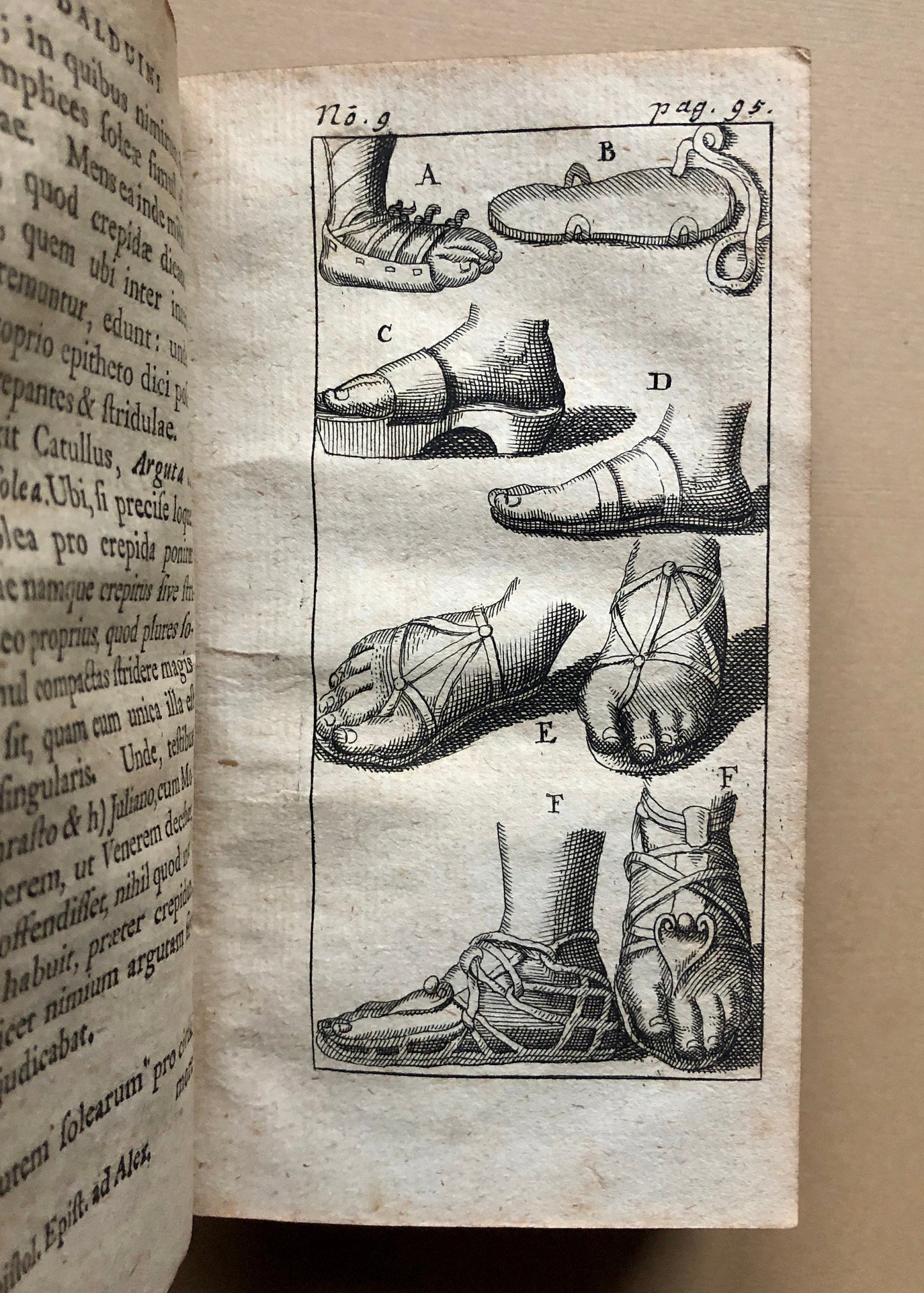 De Calceo Antiquo by B. Balduninus. An Ancient Book About Shoes. With 20 engravings. Size: 14.5 x 8 cms.