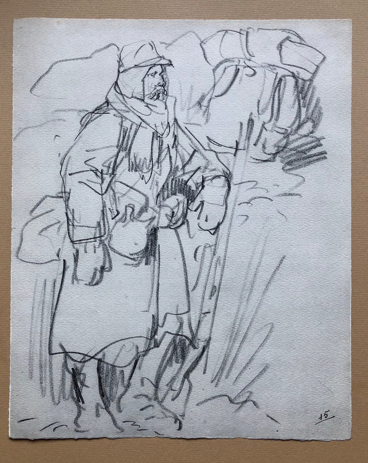 Croquis De Campagne by Bernard Naudin. Reproductions of 32 Pencil Sketches Produced During World War I. Published by R. Heleu in 1915.