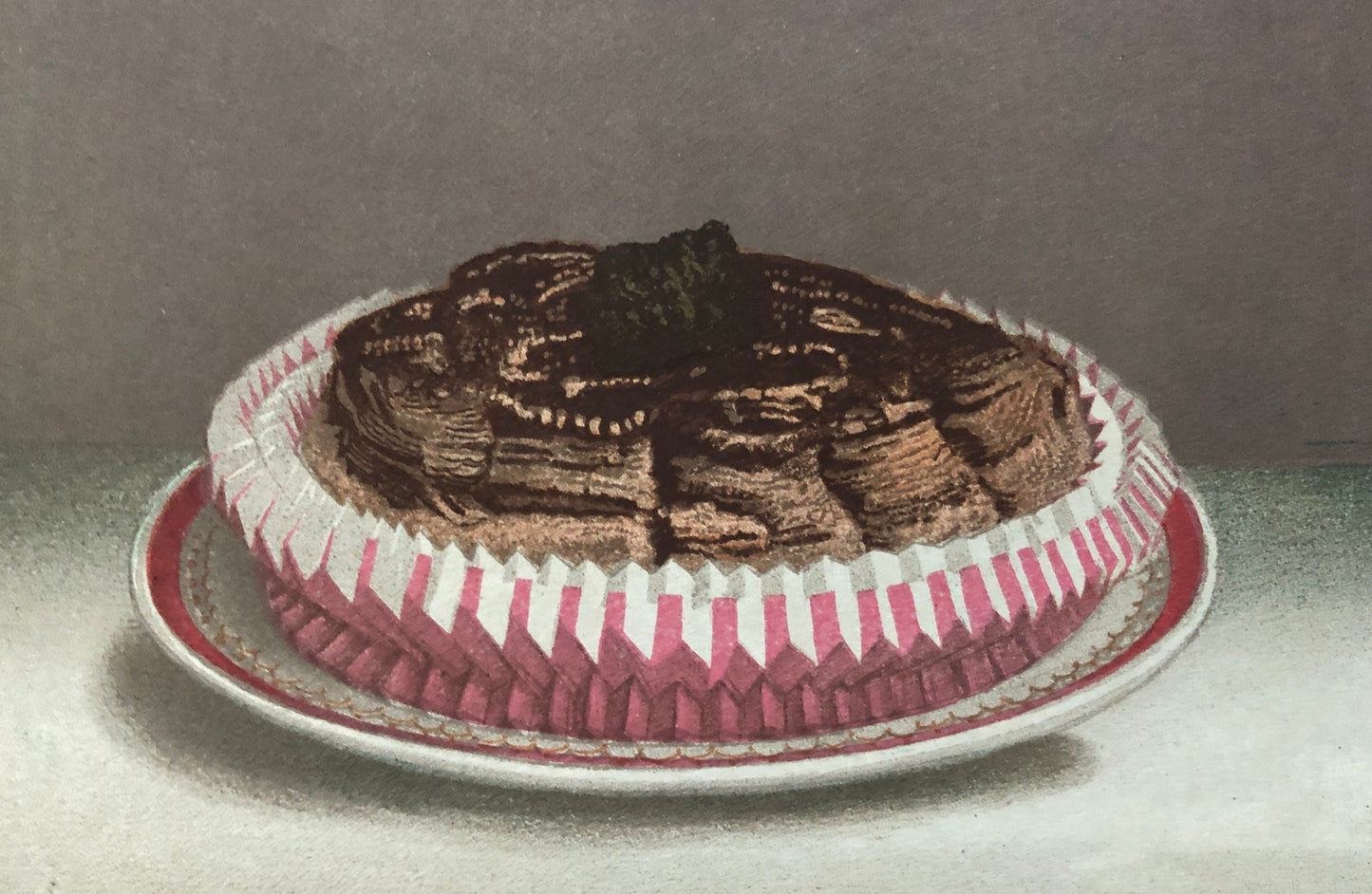Three Plates of food From a Victorian Cookbook. Beautiful chromolithographs. Engraved by Thomas Kell in the 1880’s. Size: 17.5 x 25 cms.