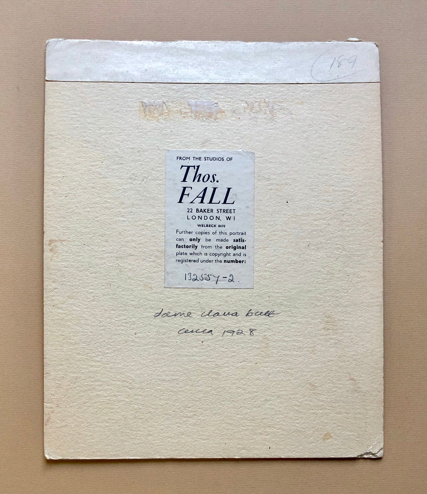 An Original Photograph of Dame Clara Butt with Cockatoos. From the studio of Thomas Fall, Baker Street, London W1. Size 12 x 11.8 cms. 1928.