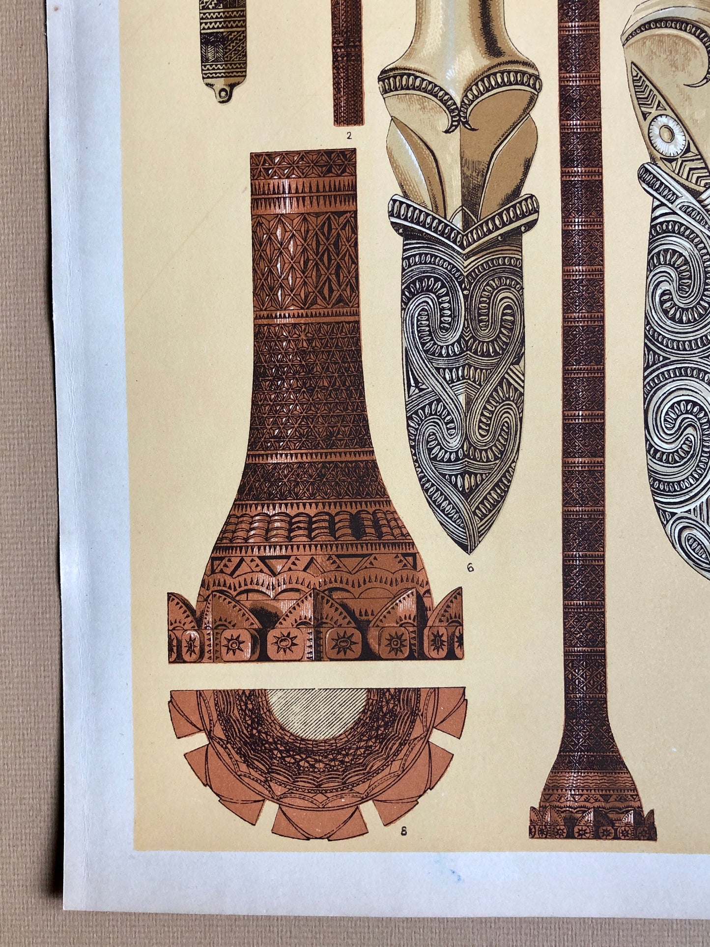 Ornament of Savage Tribes. Three Original Plates From The Grammar of Ornament by Owen Jones (1809-68). 33 x 23 cms.