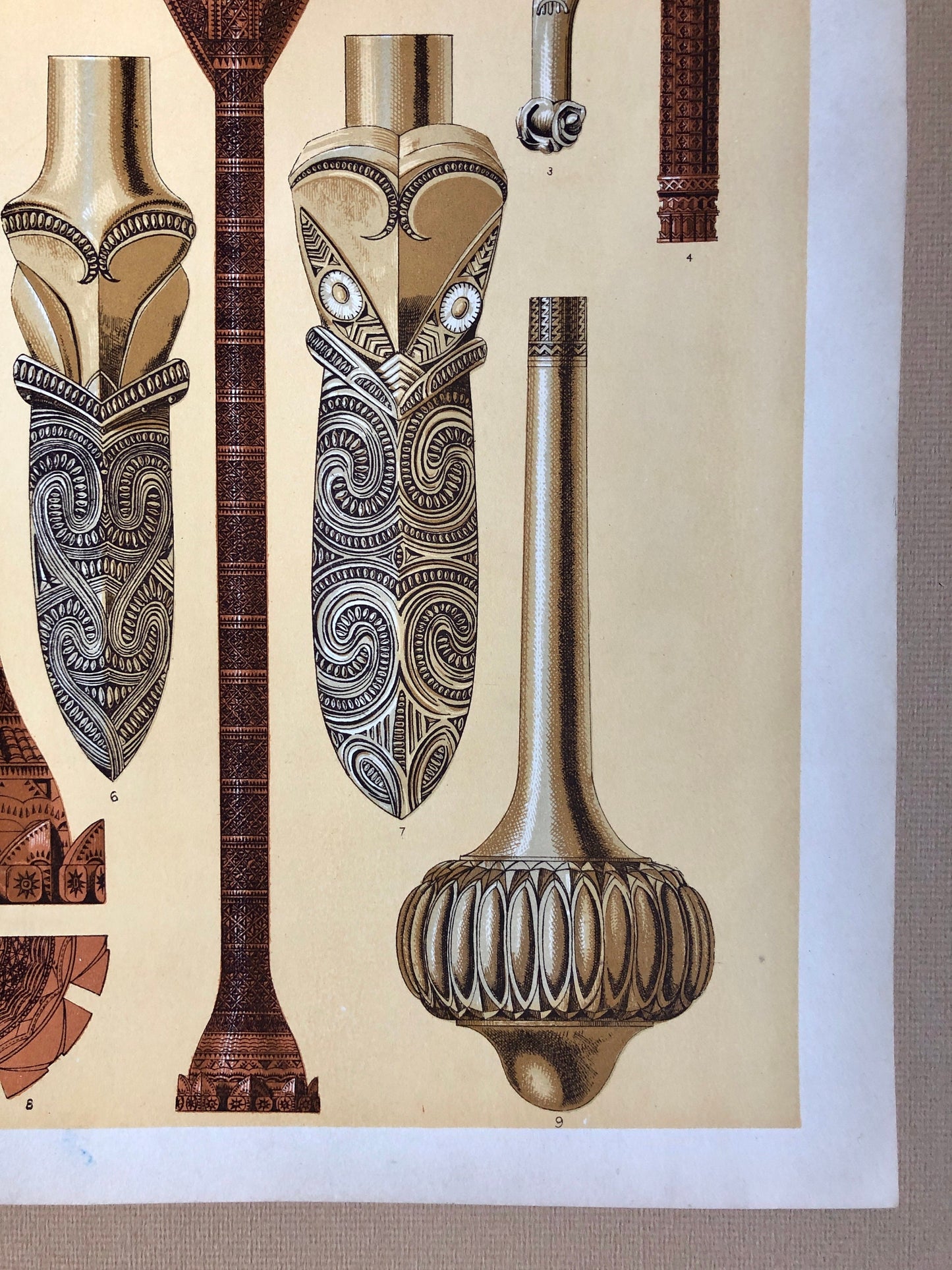 Ornament of Savage Tribes. Three Original Plates From The Grammar of Ornament by Owen Jones (1809-68). 33 x 23 cms.