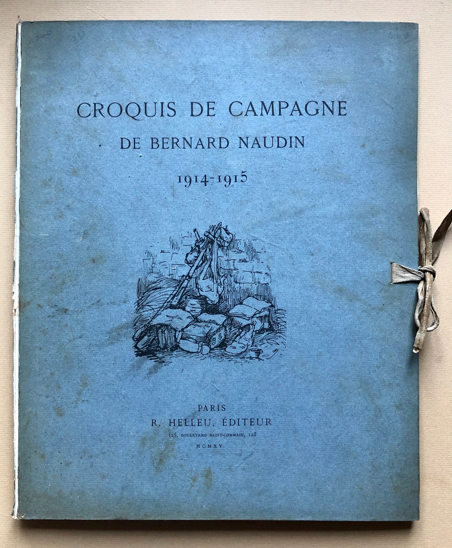 Croquis De Campagne by Bernard Naudin. Reproductions of 32 Pencil Sketches Produced During World War I. Published by R. Heleu in 1915.