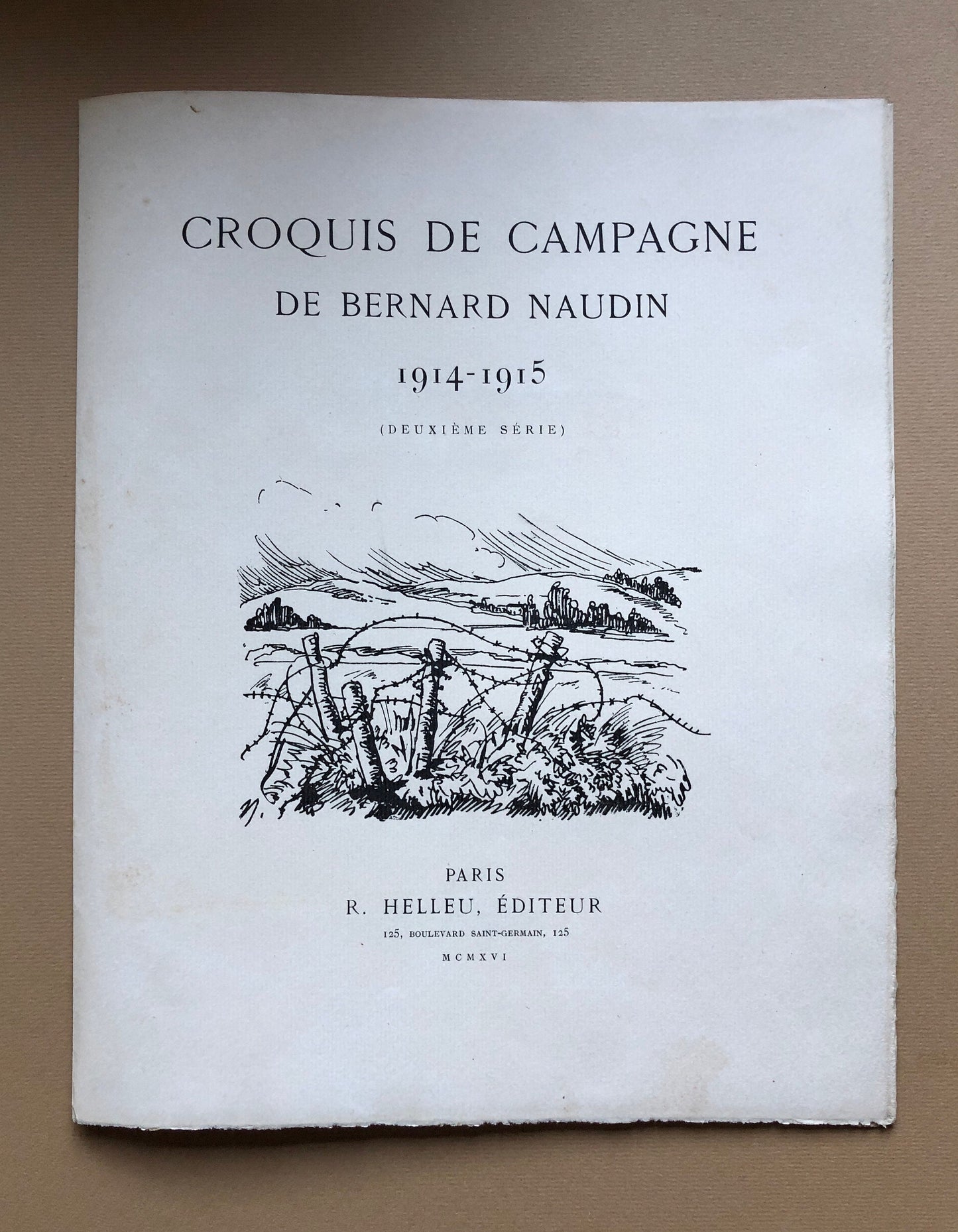 Croquis De Campagne by Bernard Naudin. Reproductions of 32 Pencil Sketches Produced During World War I. Published by R. Heleu in 1915.