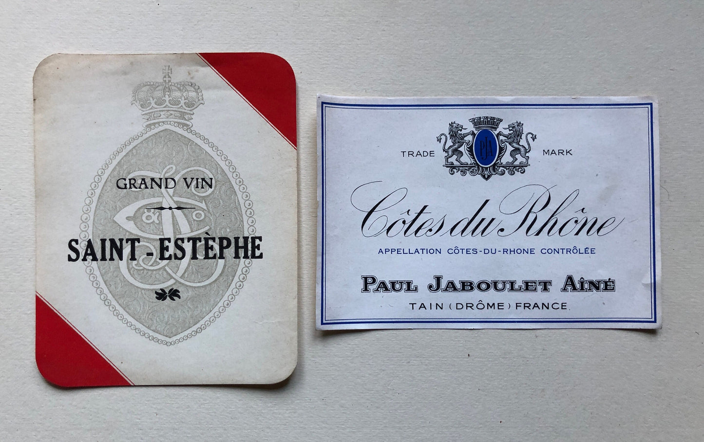 Ten Genuine Wine and Liqueur Labels Dating From 1950’s. French Origin.