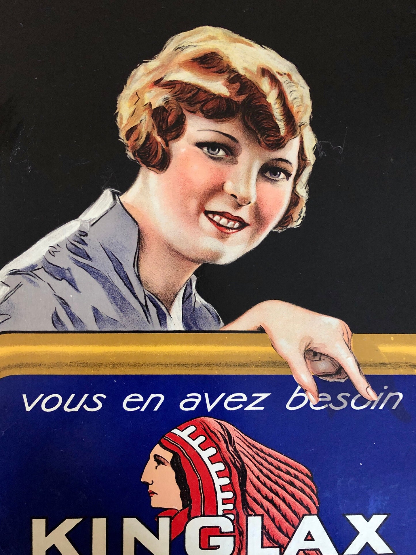 An Original French Advertisement For Kinglax Chocolate. 5 sections . Early 1900’s. Size: 39.5 x 30 cms.
