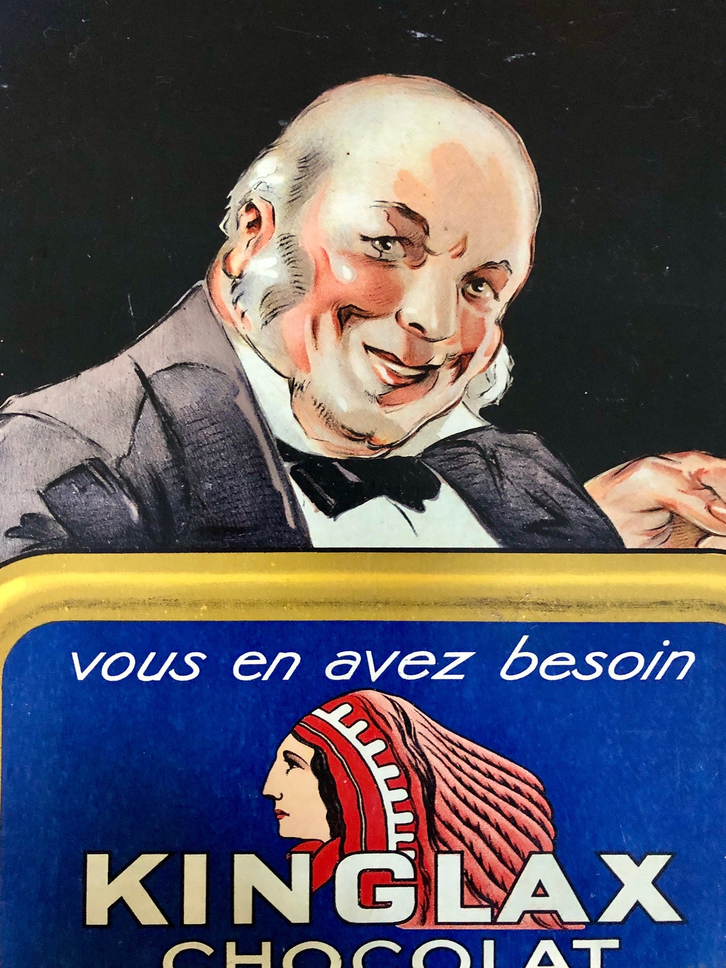An Original French Advertisement For Kinglax Chocolate. 5 sections . Early 1900’s. Size: 39.5 x 30 cms.