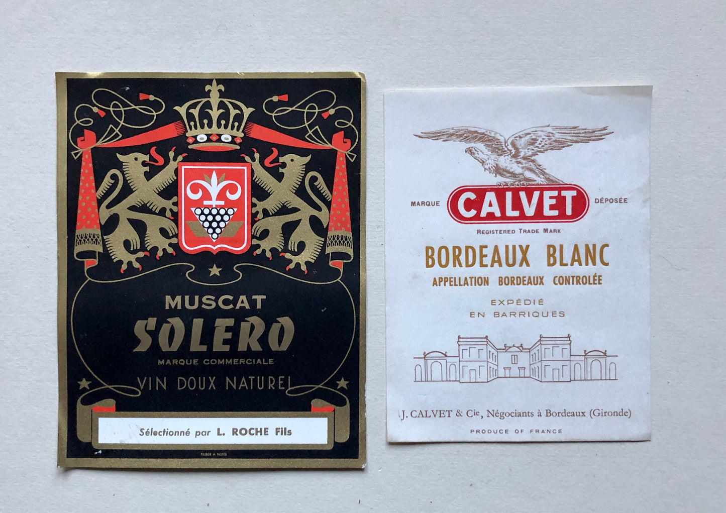 Ten Genuine Wine and Cider Labels Dating From 1950’s.