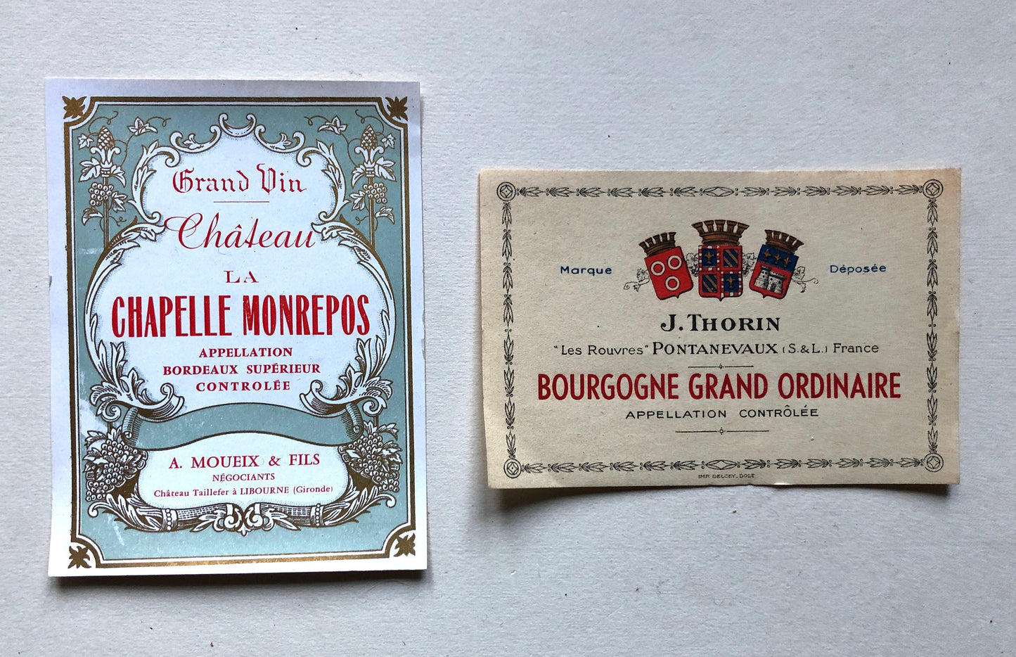 Ten Genuine Wine and Cider Labels Dating From 1950’s.