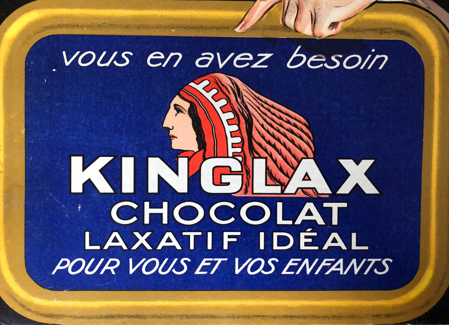 An Original French Advertisement For Kinglax Chocolate. 5 sections . Early 1900’s. Size: 39.5 x 30 cms.