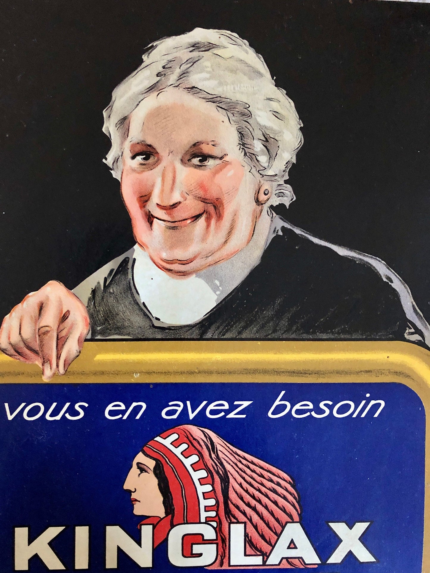 An Original French Advertisement For Kinglax Chocolate. 5 sections . Early 1900’s. Size: 39.5 x 30 cms.