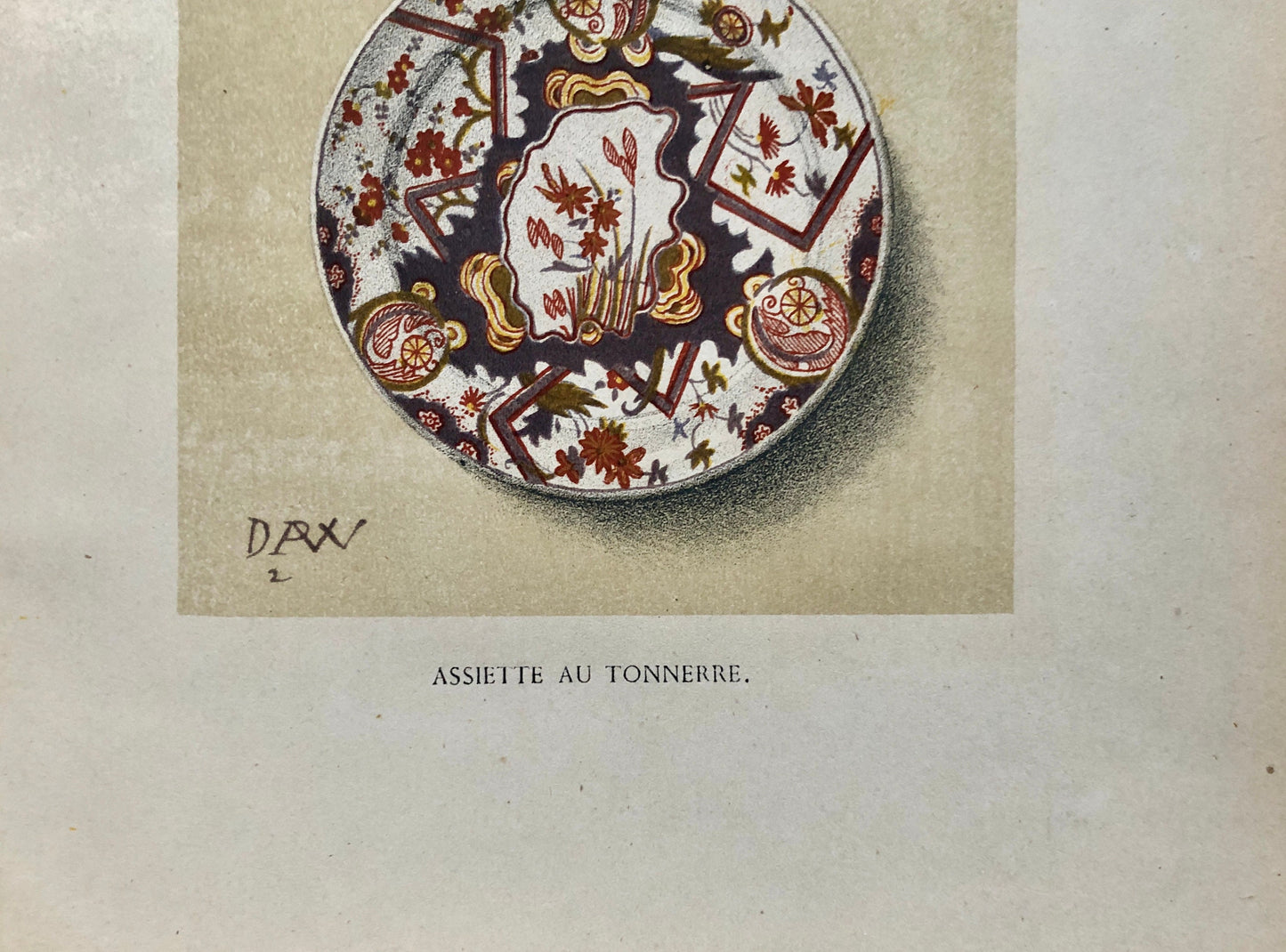 Delft Pottery. A Lithograph From La Faïence Populaire au XVIII Siecle by Mareschal. Dated 1872. Size: 26.7 x 17.2 cms.