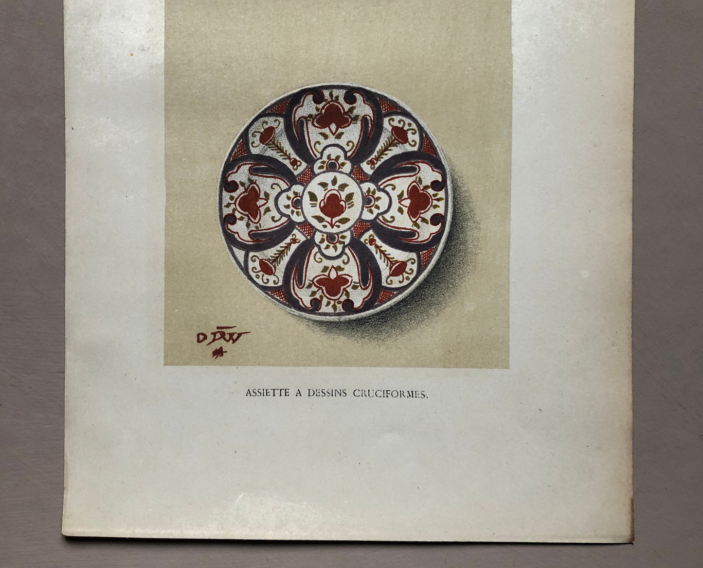Delft. Faïence Pottery. A Lithograph From La Faïence Populaire au XVIII Siecle by Mareschal. Dated 1872. Size: 26.7 x 17.2 cms.