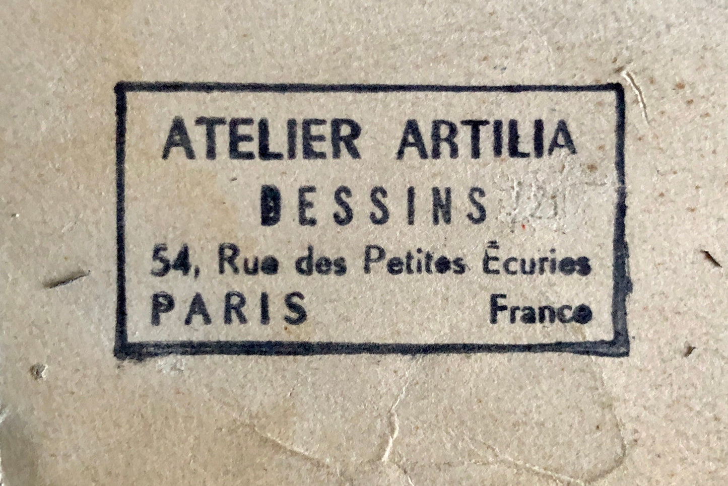 An Original Textile Design for Upholstery. Very Large. Hand painted. From The Atelier Artilia, Paris. 1960’s. Size: 85 x 69.5 cms