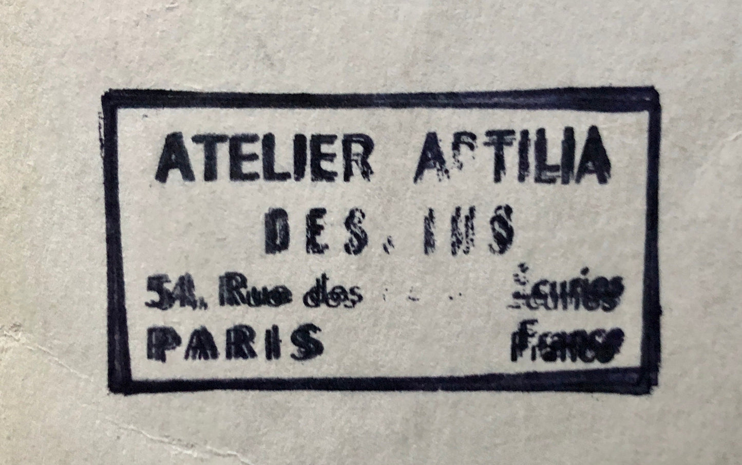 An Original Textile Design for Upholstery. Very Large. Hand painted. From The Atelier Artilia, Paris. 1960’s. Size: 85 x 70 cms