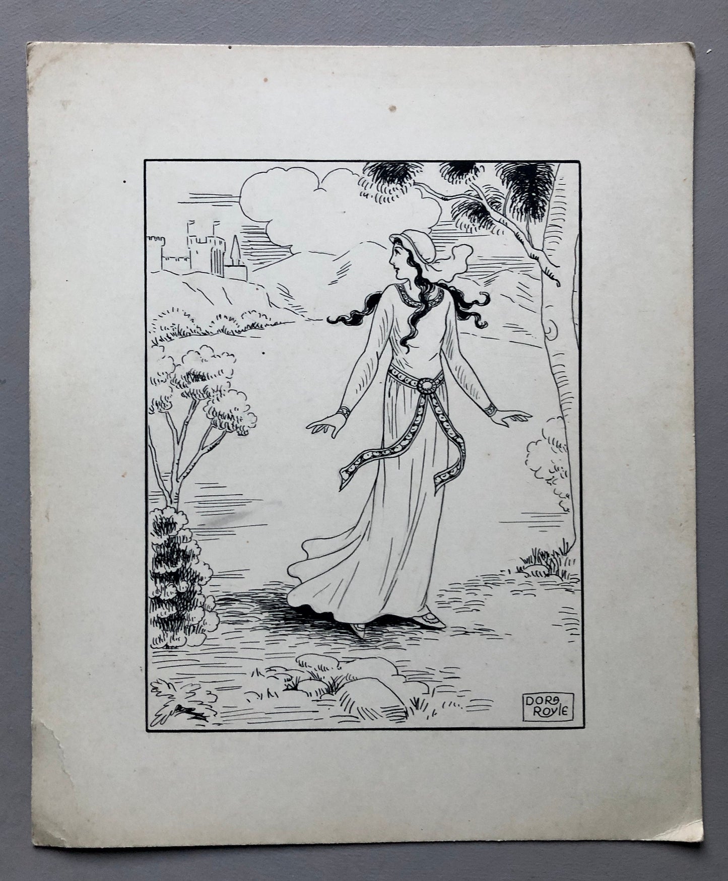3 Original Illustrations For Children’s Books by Artist Dora Royle. Most Likely Dating From The 1940’s. Size: 19 x 27.5 cms.