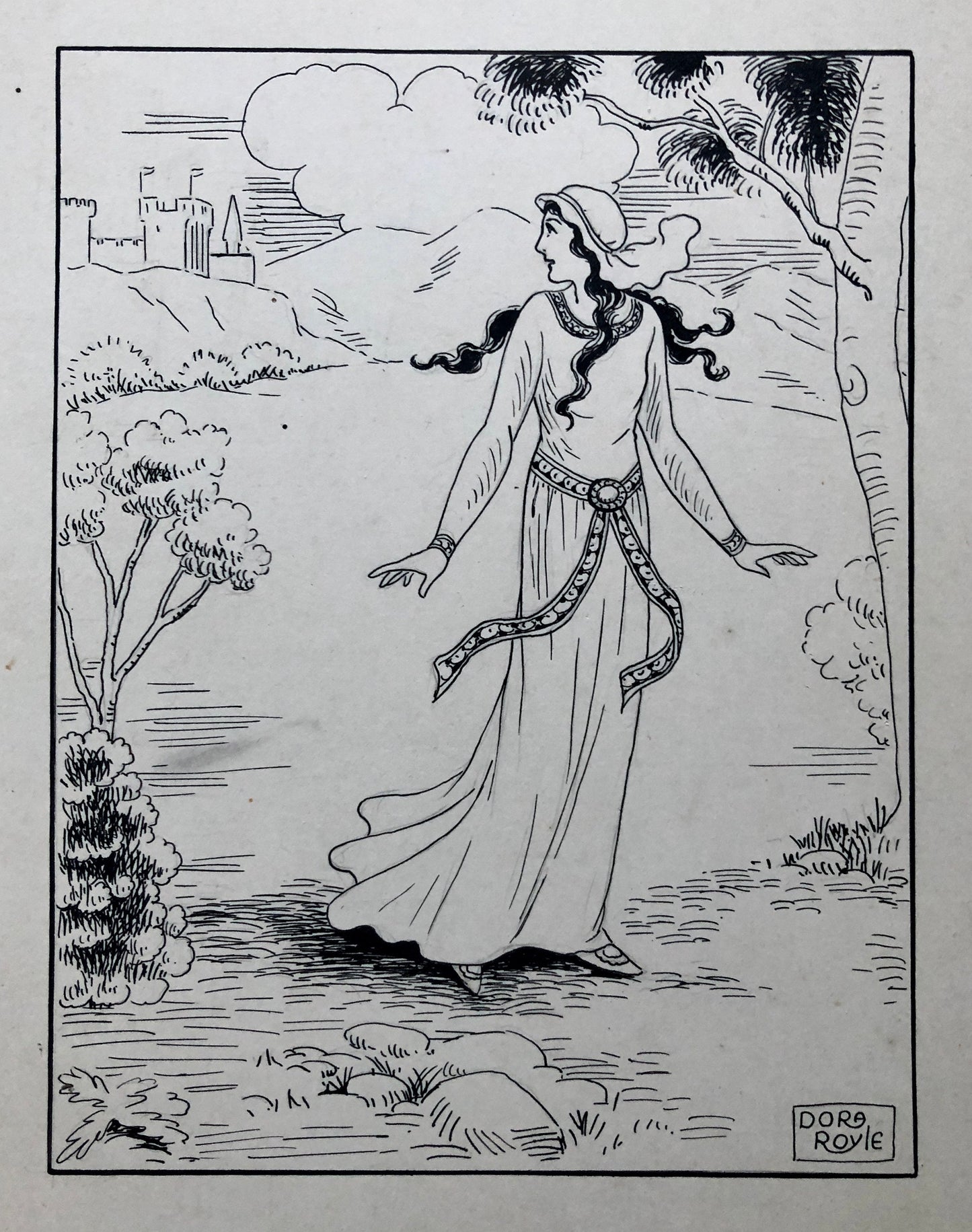3 Original Illustrations For Children’s Books by Artist Dora Royle. Most Likely Dating From The 1940’s. Size: 19 x 27.5 cms.