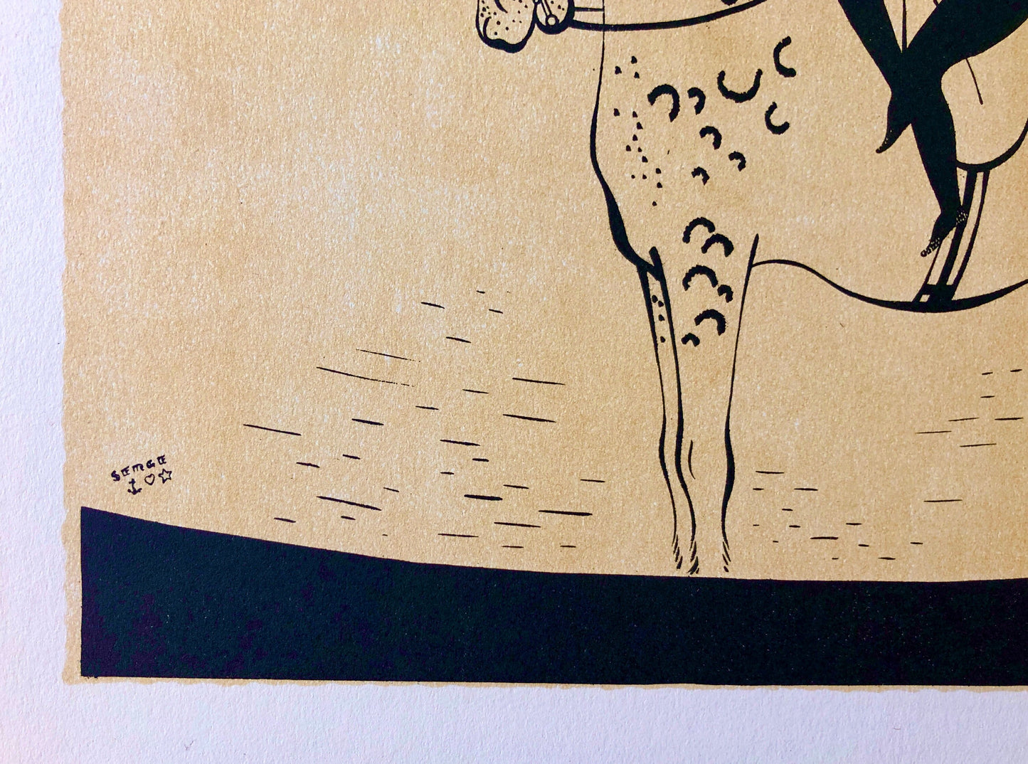 La Pause. A Colour of Lithograph. From The Parorama Du Cirque by Serge. One of only 1000 produced in 1944. Size: 23.8 x 29.7 cms.