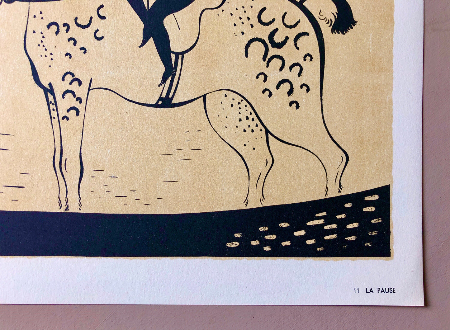 La Pause. A Colour of Lithograph. From The Parorama Du Cirque by Serge. One of only 1000 produced in 1944. Size: 23.8 x 29.7 cms.