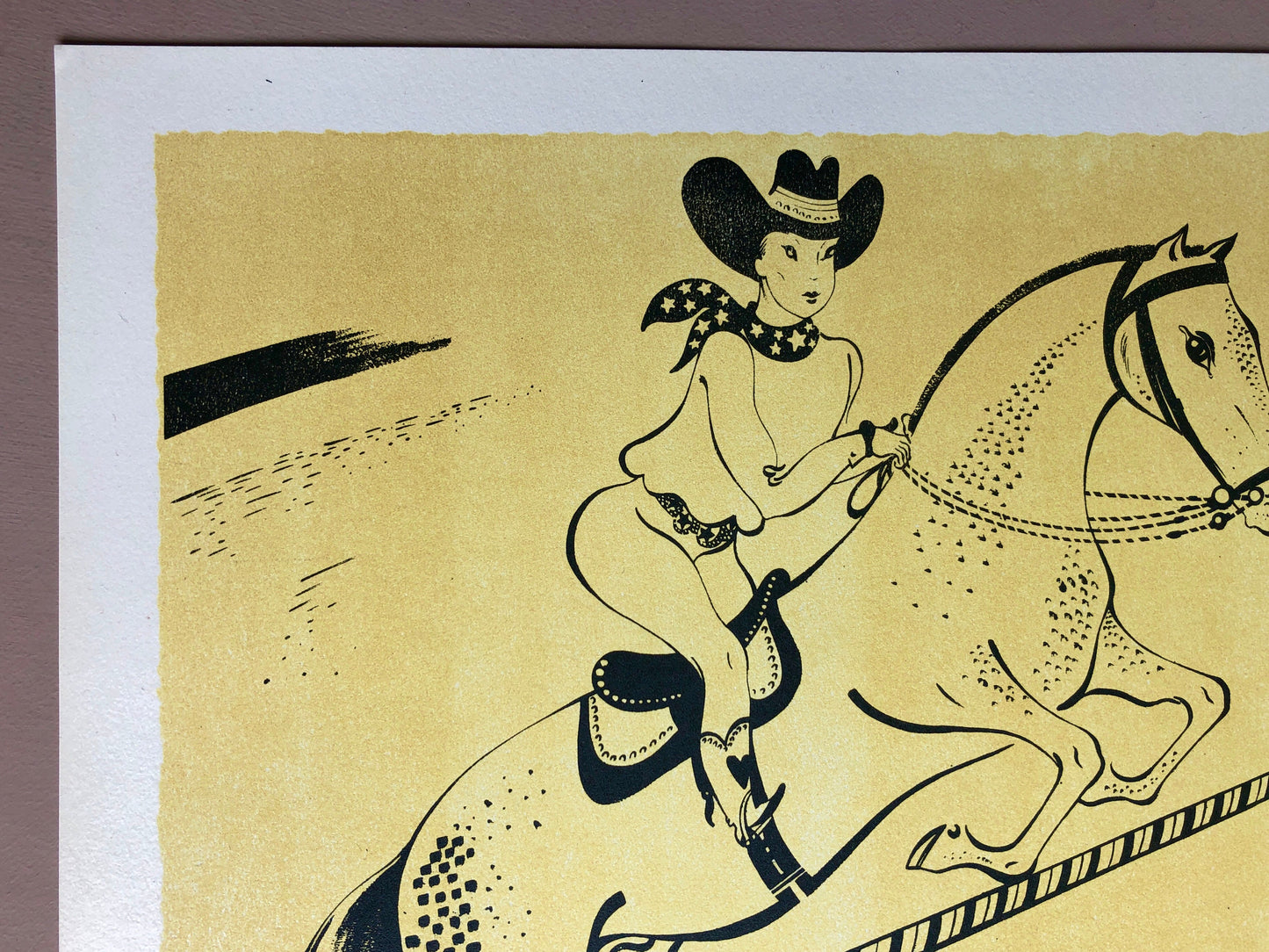 Le Saut de La Barrière. A Lithograph from Panorama Du Cirque by Serge. One of only 1000 produced in 1944. Size: 23.8 x 29.7 cms.