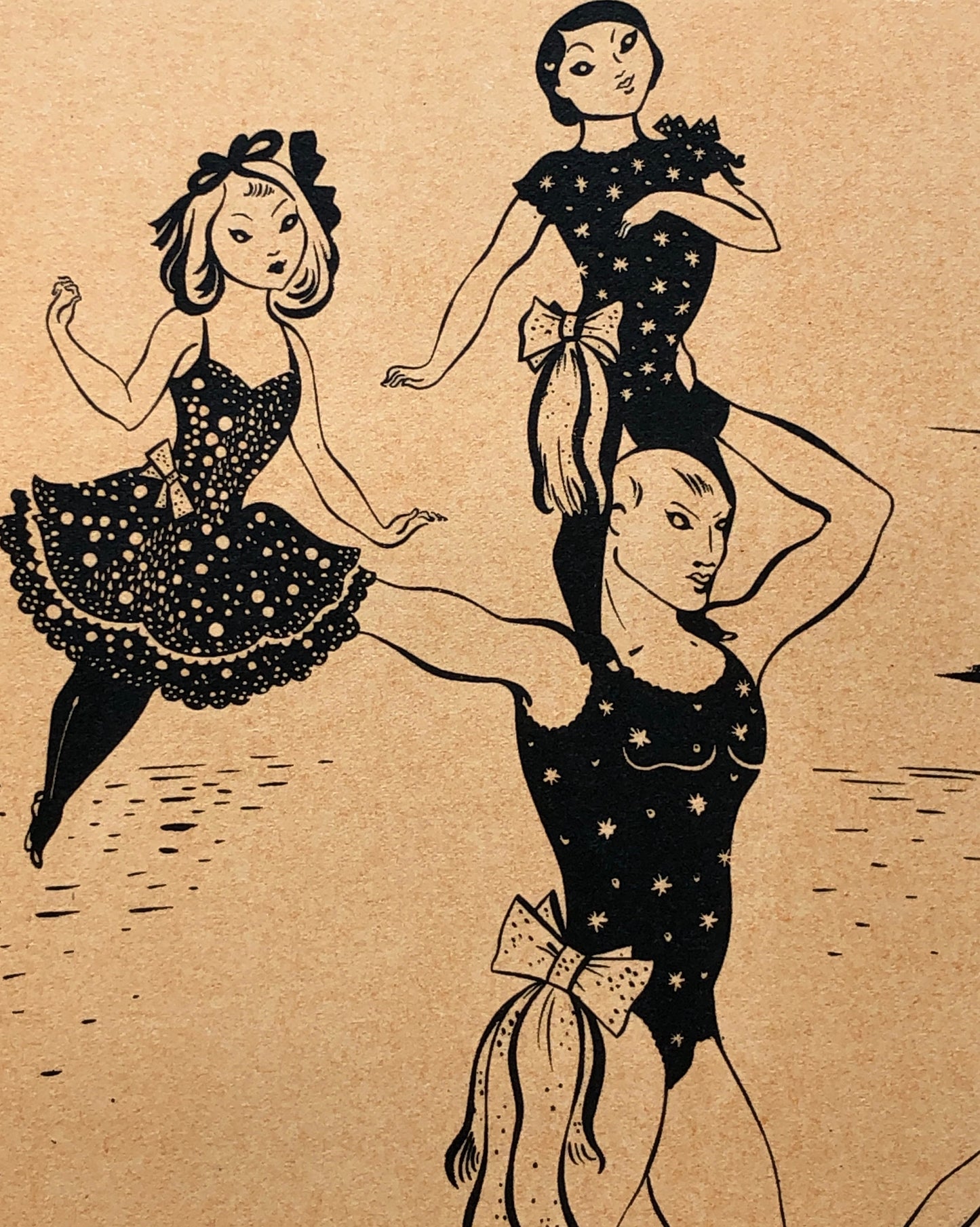 Les Petits Acrobates. An Original Lithograph From The Parorama Du Cirque by Serge. One of only 1000 produced in 1944. Size: 23.8 x 29.7 cms.