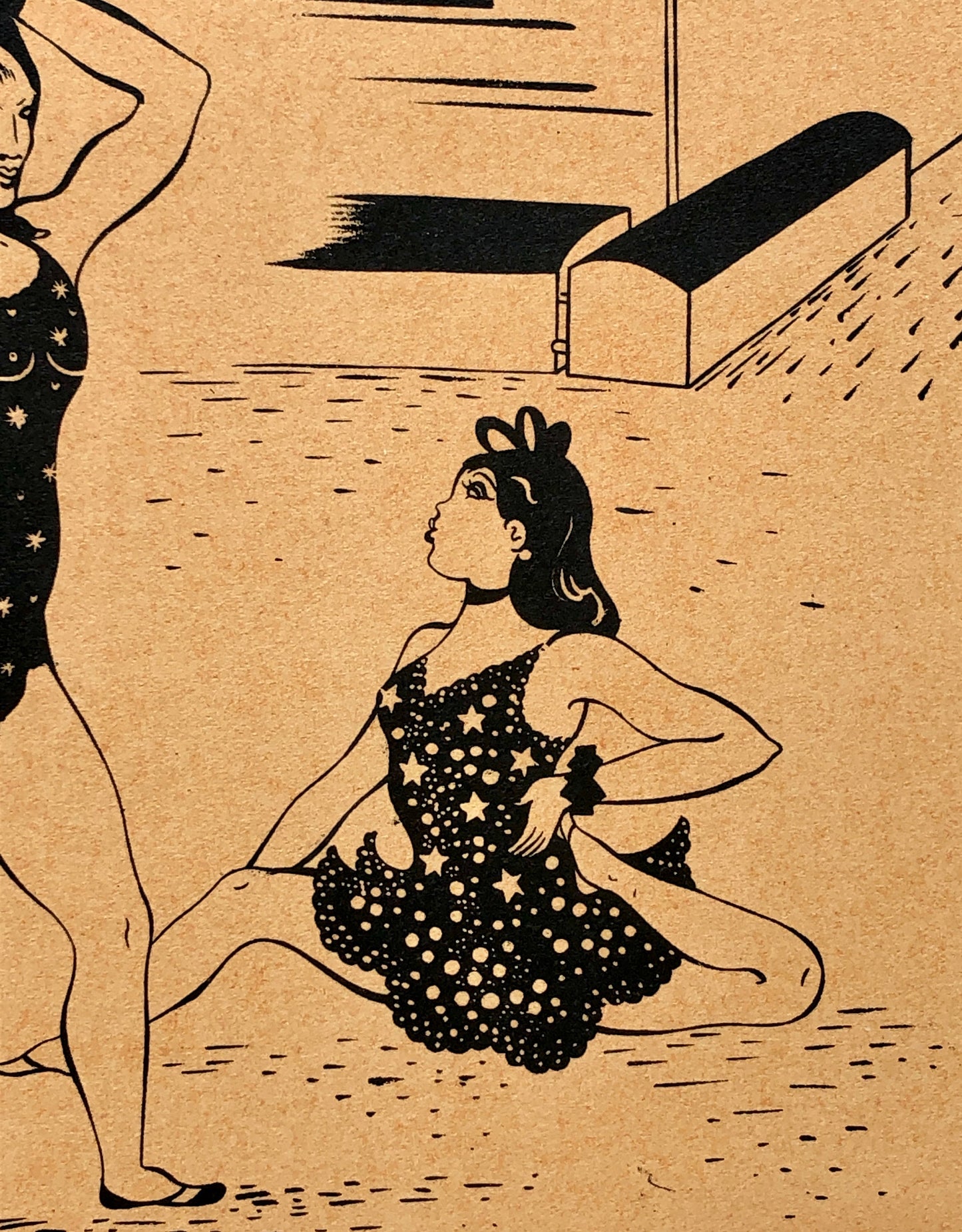 Les Petits Acrobates. An Original Lithograph From The Parorama Du Cirque by Serge. One of only 1000 produced in 1944. Size: 23.8 x 29.7 cms.
